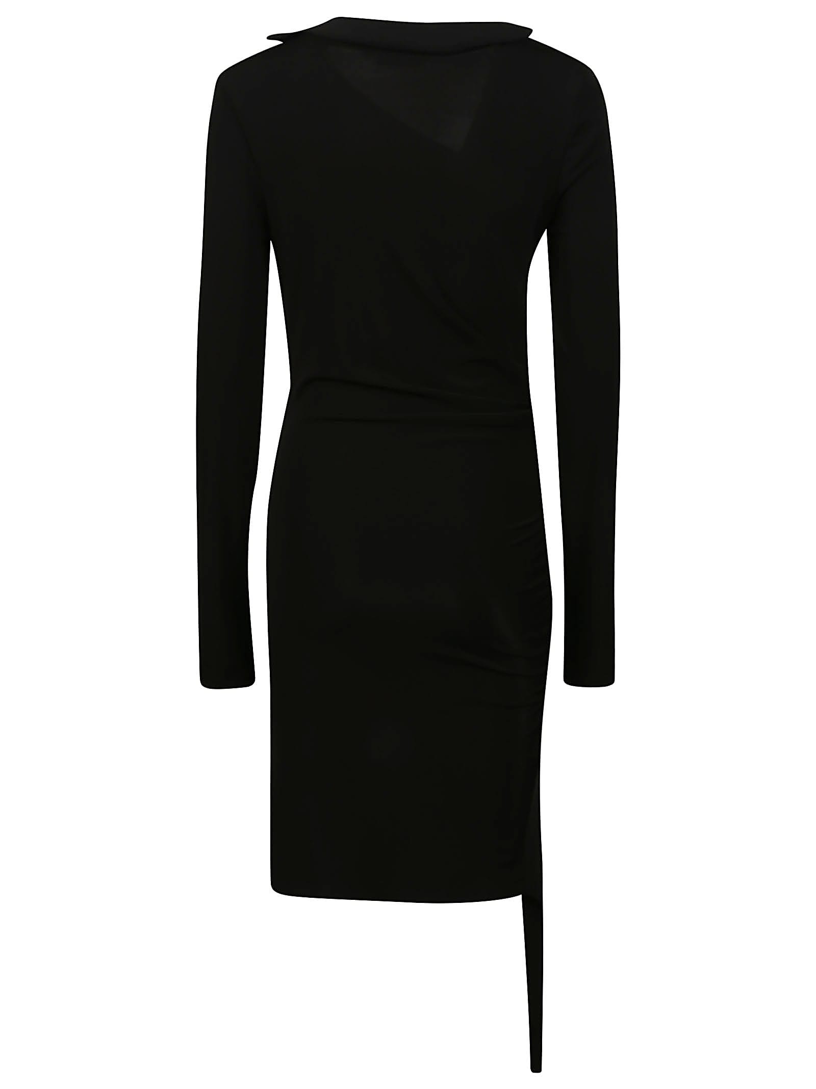 Shop Off-white Vi-crepe Draped Mini Dress In Black No Color