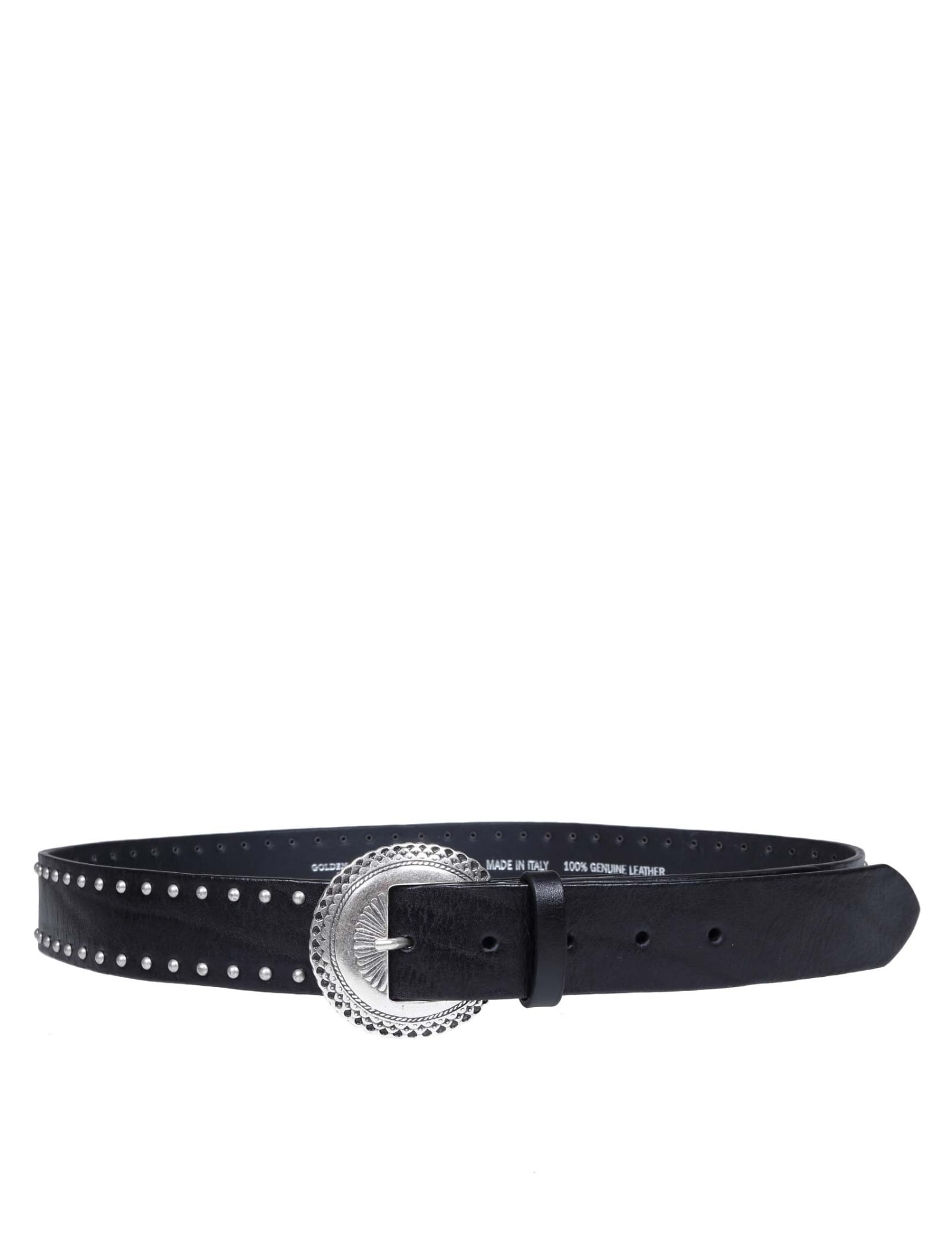 Golden Goose Leather Ranch Belt With Studs