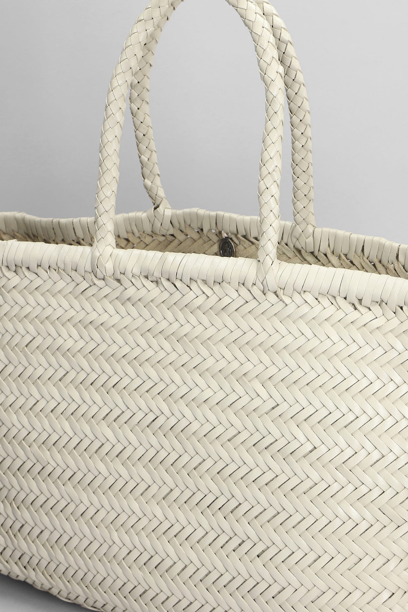 Shop Dragon Diffusion Bamboo Triple Jump Tote In Beige Leather