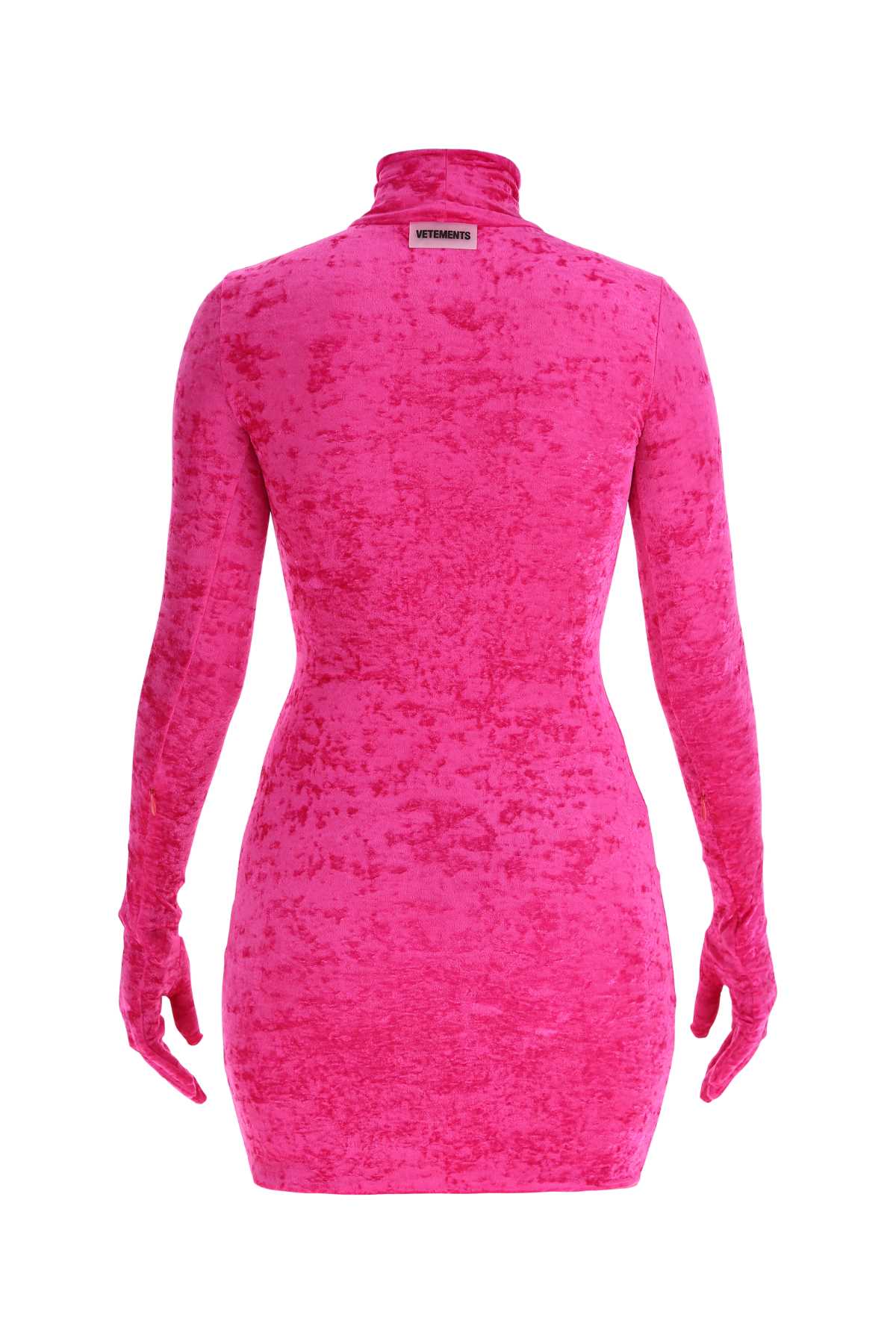 Shop Vetements Fuchsia Chenille Mini Dress In Pink