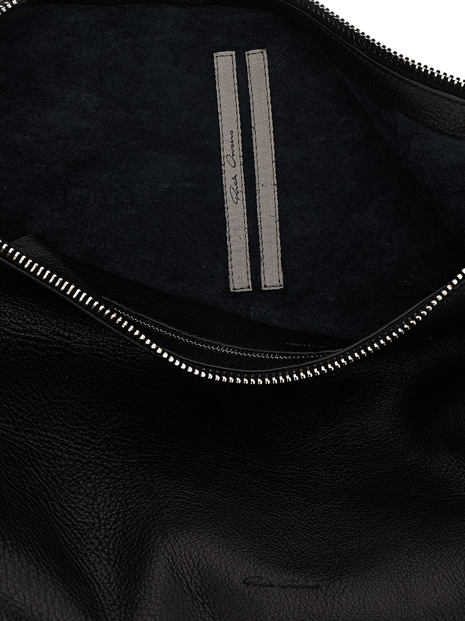 Rick Owens Gemini Leather Shoulder Bag In Black