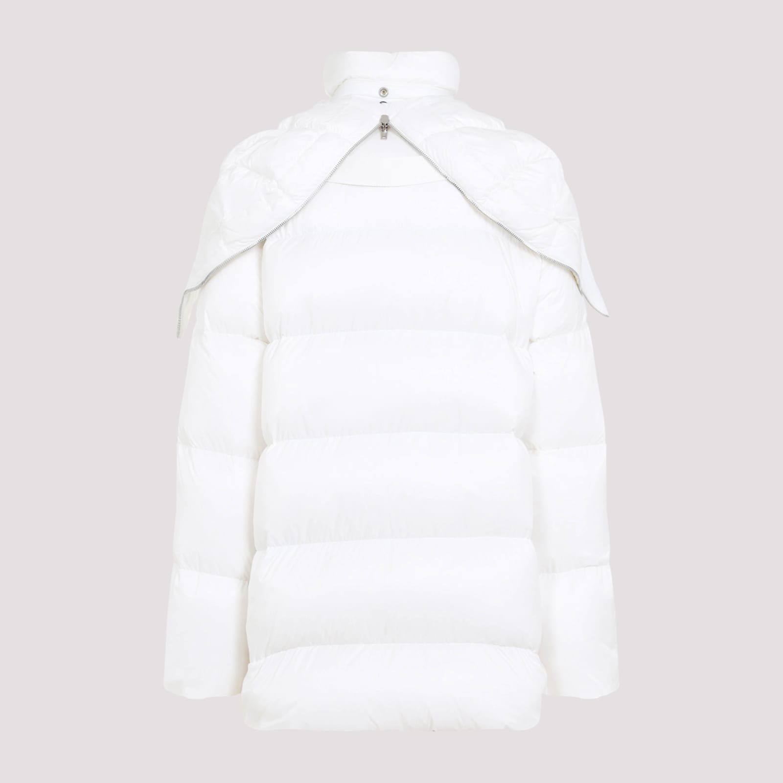 Moncler Genius Mu02d1c02 Hooded Cyclopic Coat In Milk