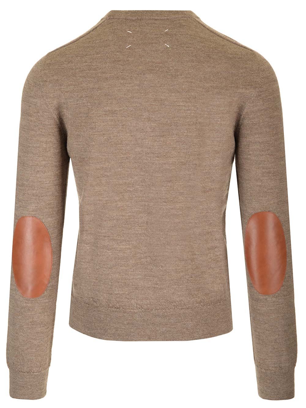 Shop Maison Margiela Crewneck Wool Sweater In Brown