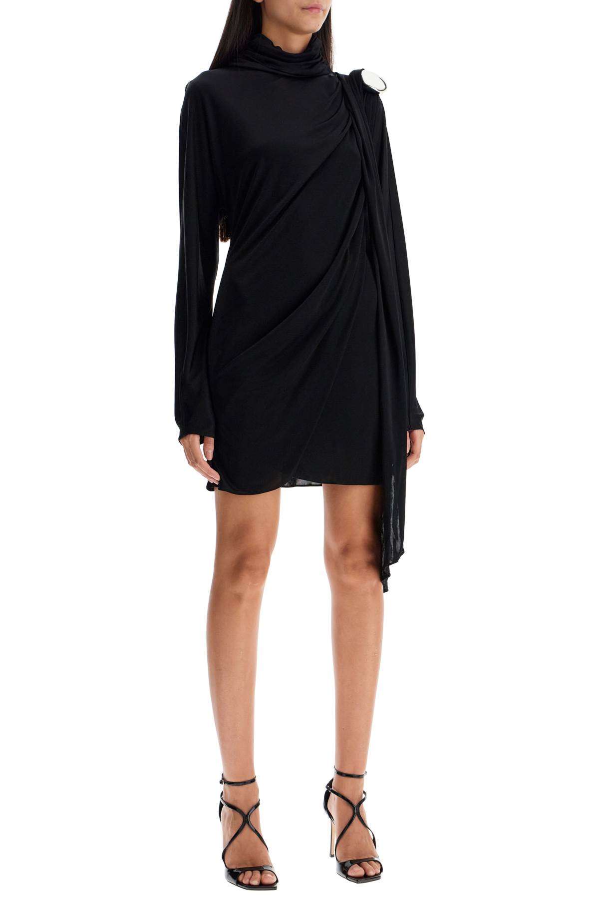 Shop Giuseppe Di Morabito Gathered Jersey Mini Dress In In Black (black)