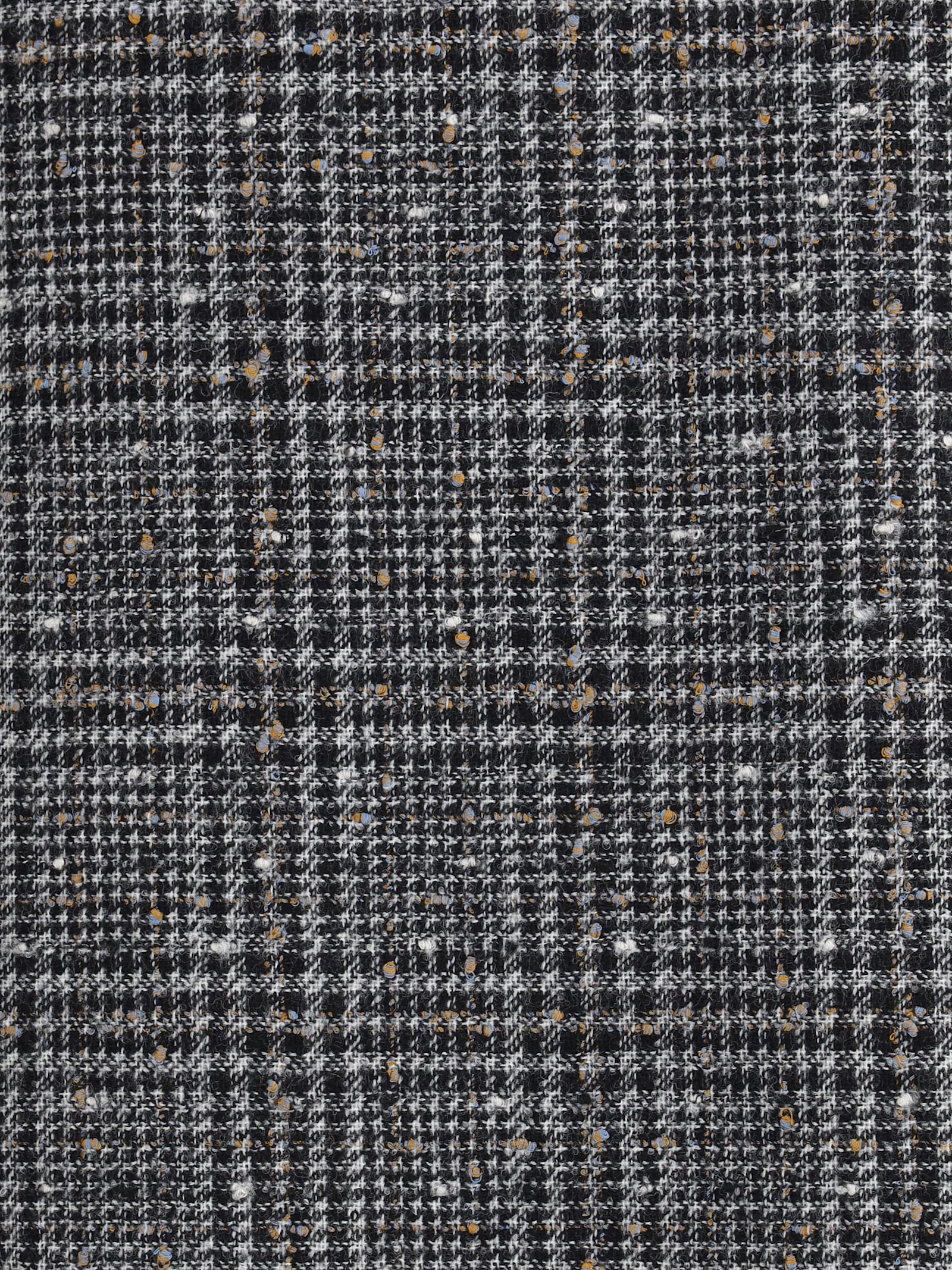 Fendi Prince Of Wales Tweed Midi Skirt In Gray
