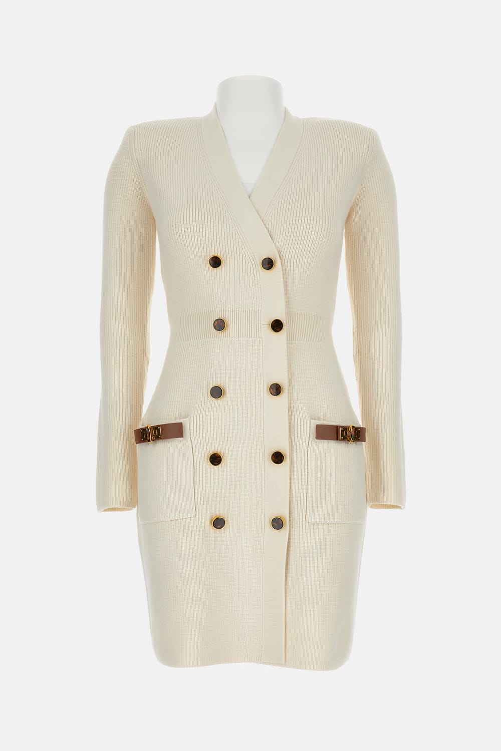 Elisabetta Franchi Mini Dress In Neutral