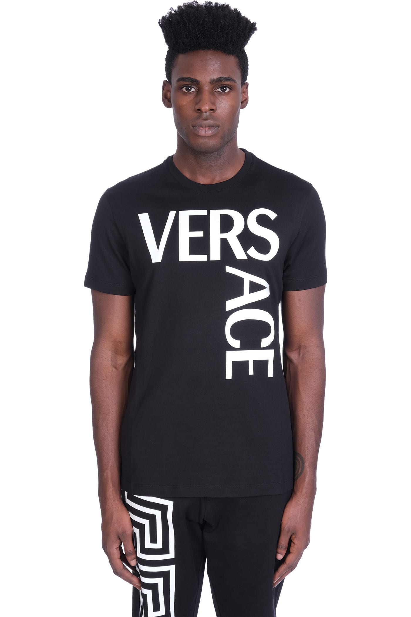 Versace T-shirt In Black Cotton