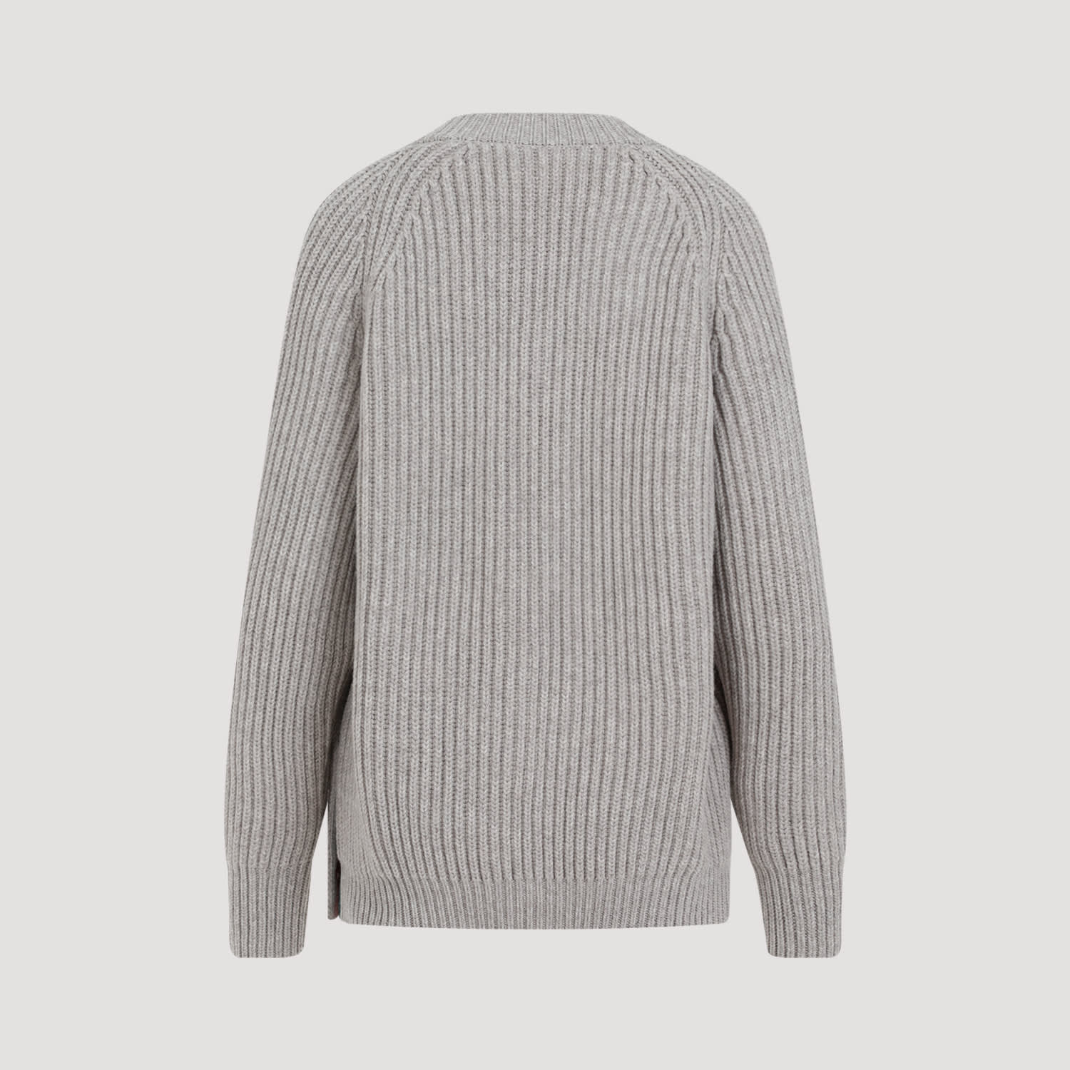 Shop Gucci Ribbed Wool-cashmere Sweater In Warm Grey