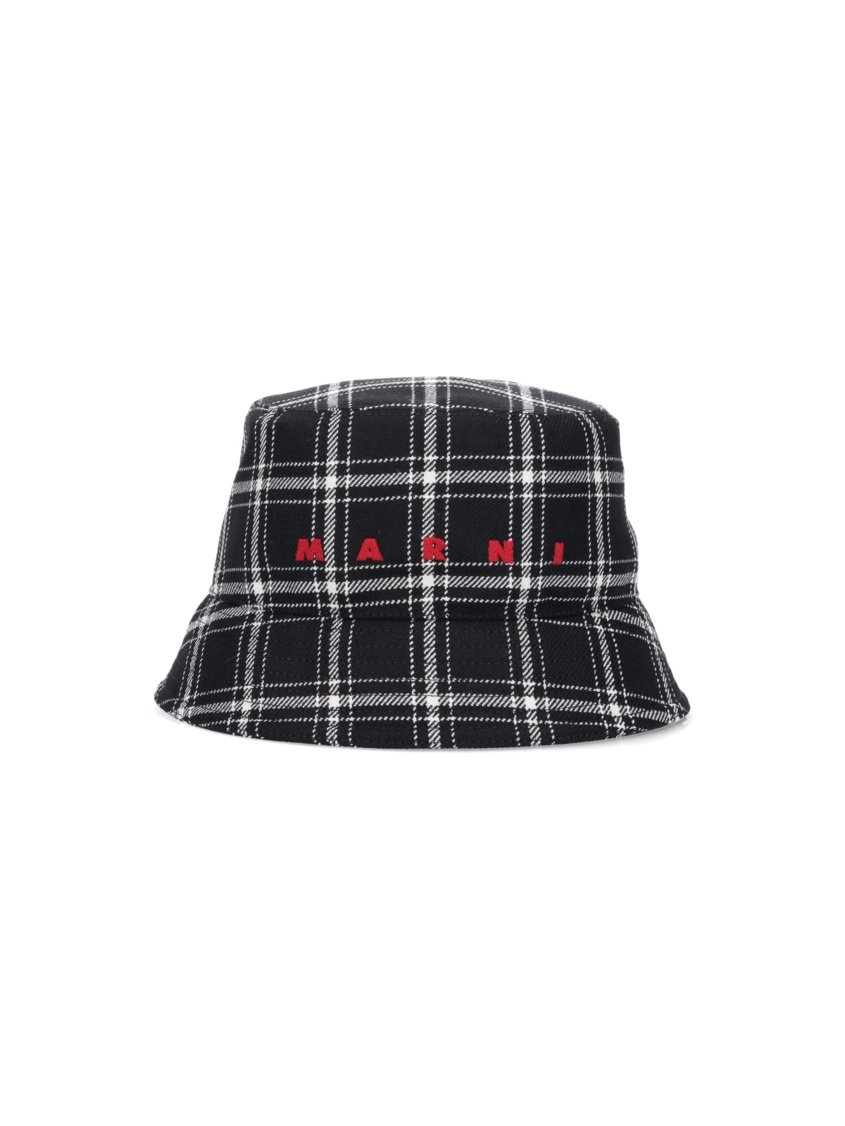 Shop Marni Tartan Bucket Hat In Black