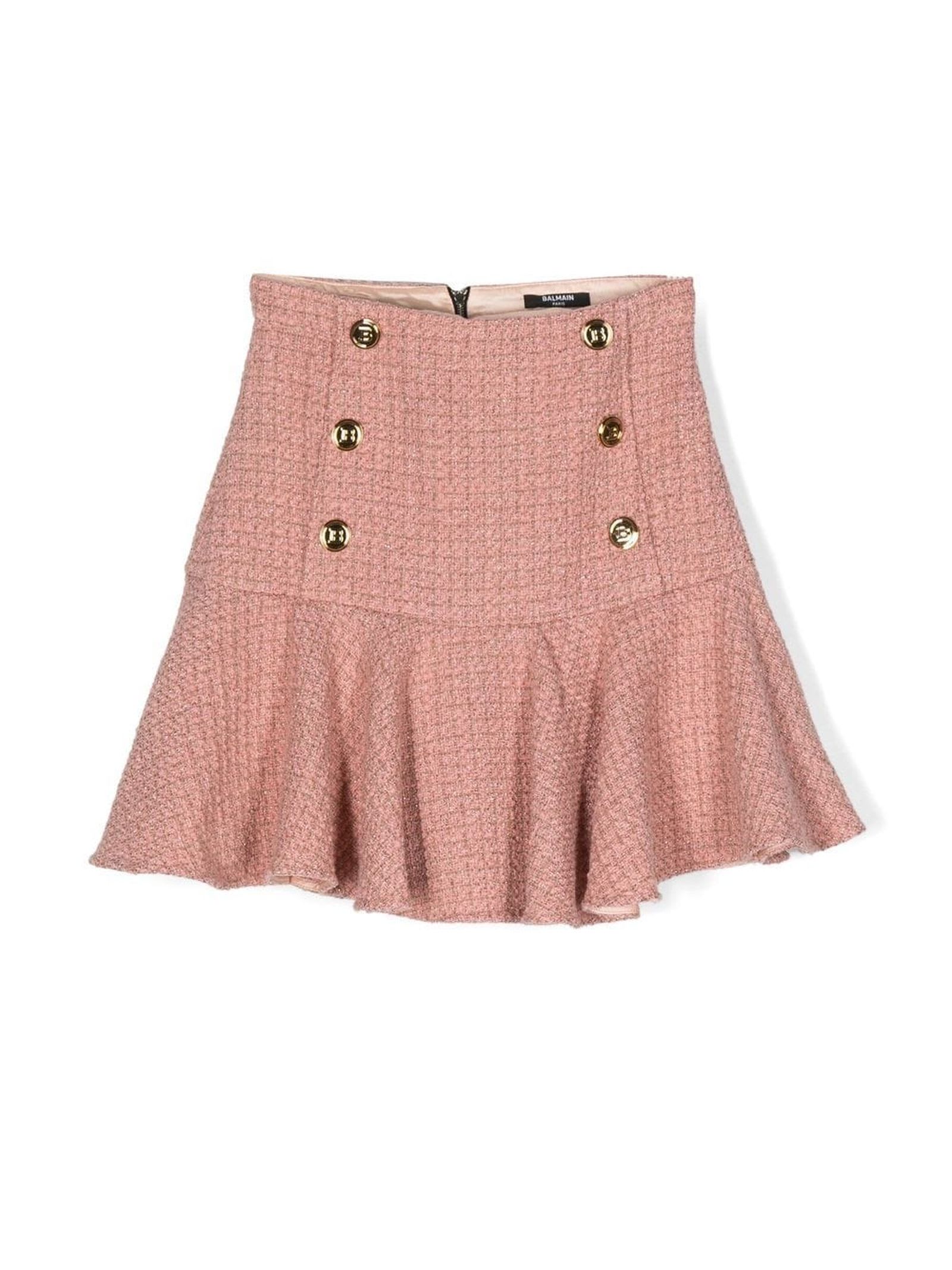 Balmain Pink Viscose Skirt