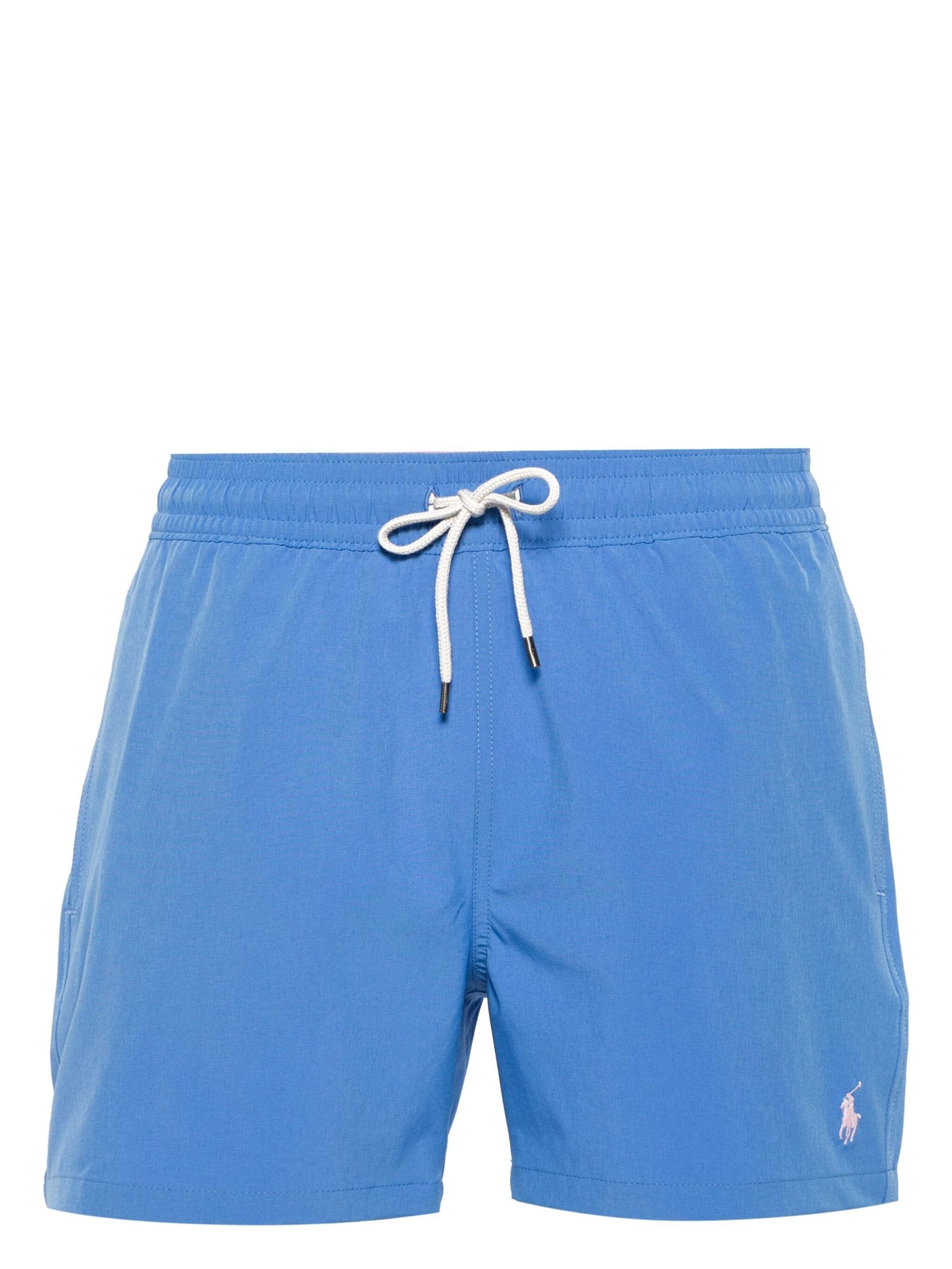 Ralph Lauren Light Blue Swim Shorts With Embroidered Pony
