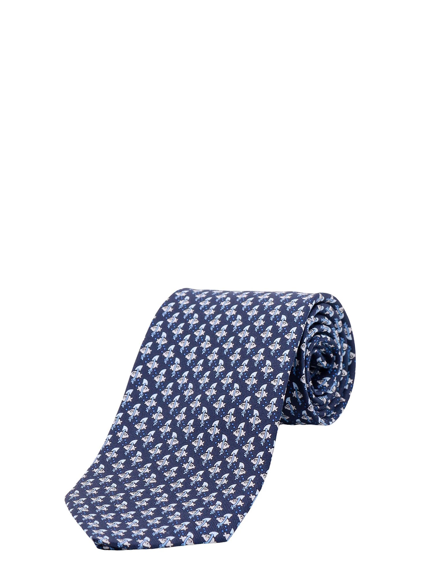 Shop Ferragamo Tie In Navy