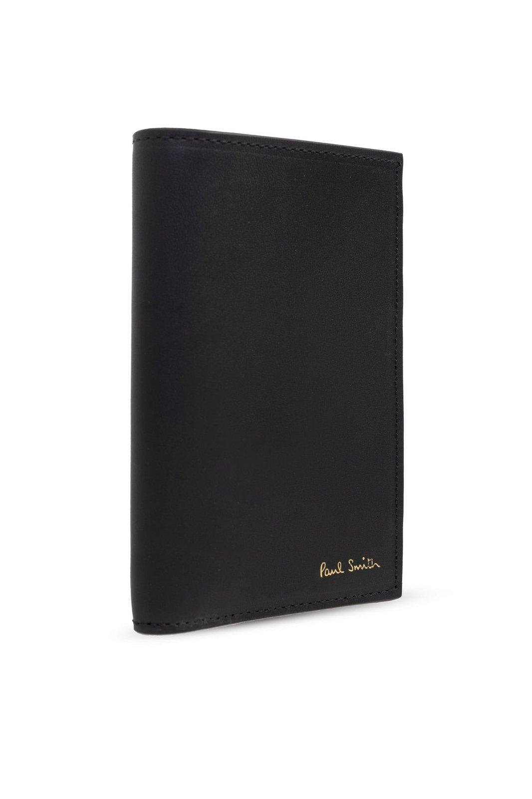 Paul Smith Black Signature Stripe Interior Leather Passport Holder In Black