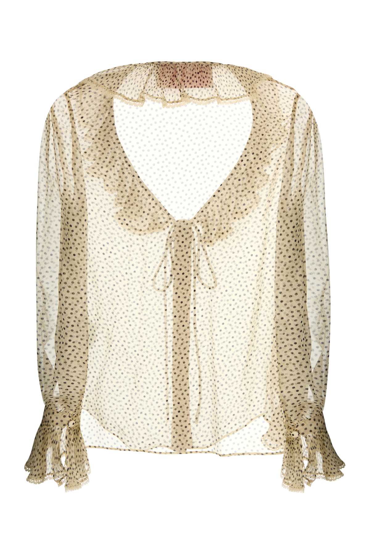 Valentino Polka Dot Printed Ruffled Top