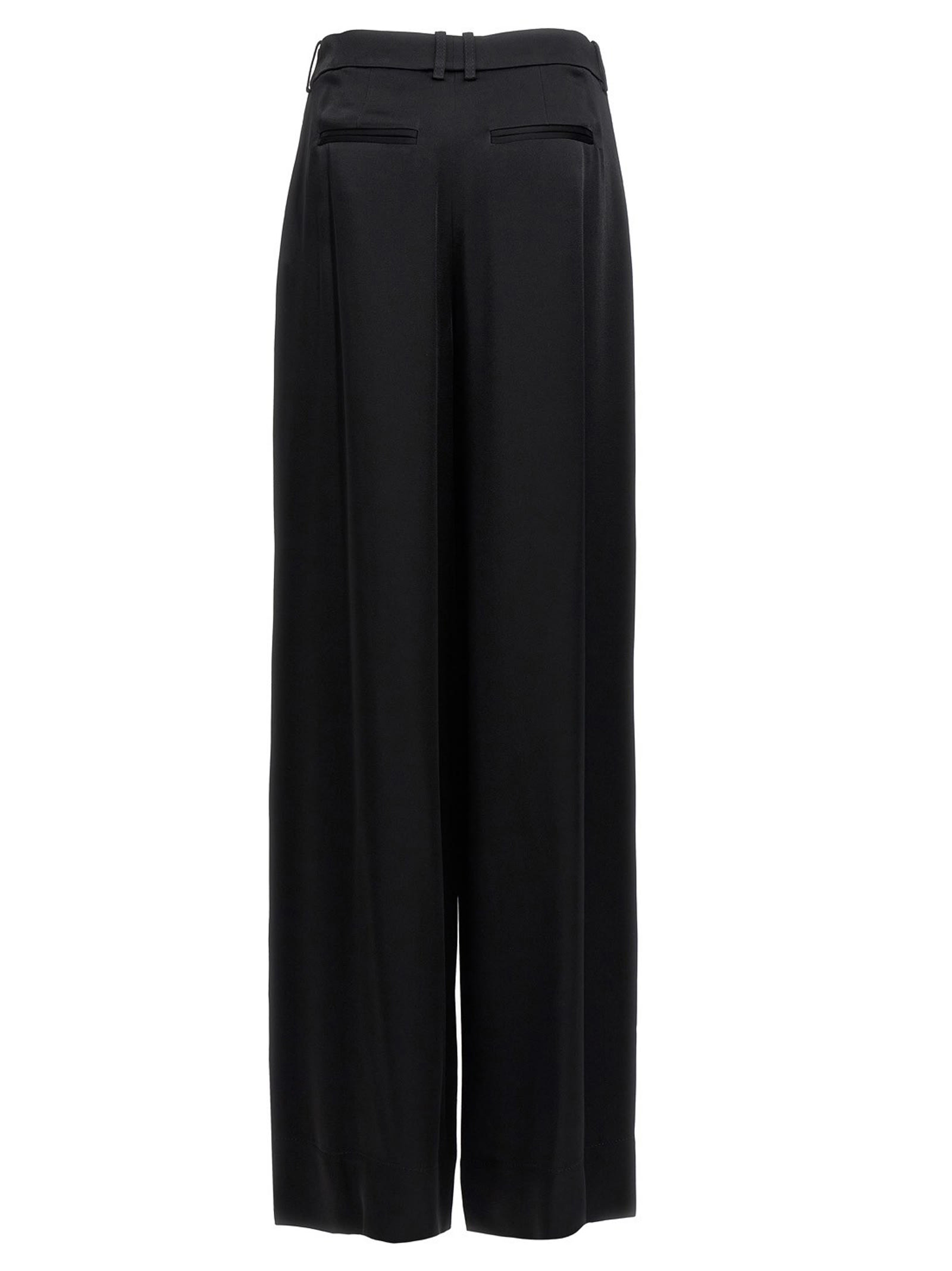 Shop Saint Laurent Satin Crêpe Pants In Black