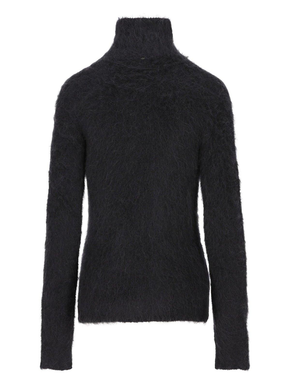 Shop Sportmax Turtleneck Knitted Jumper In Nero