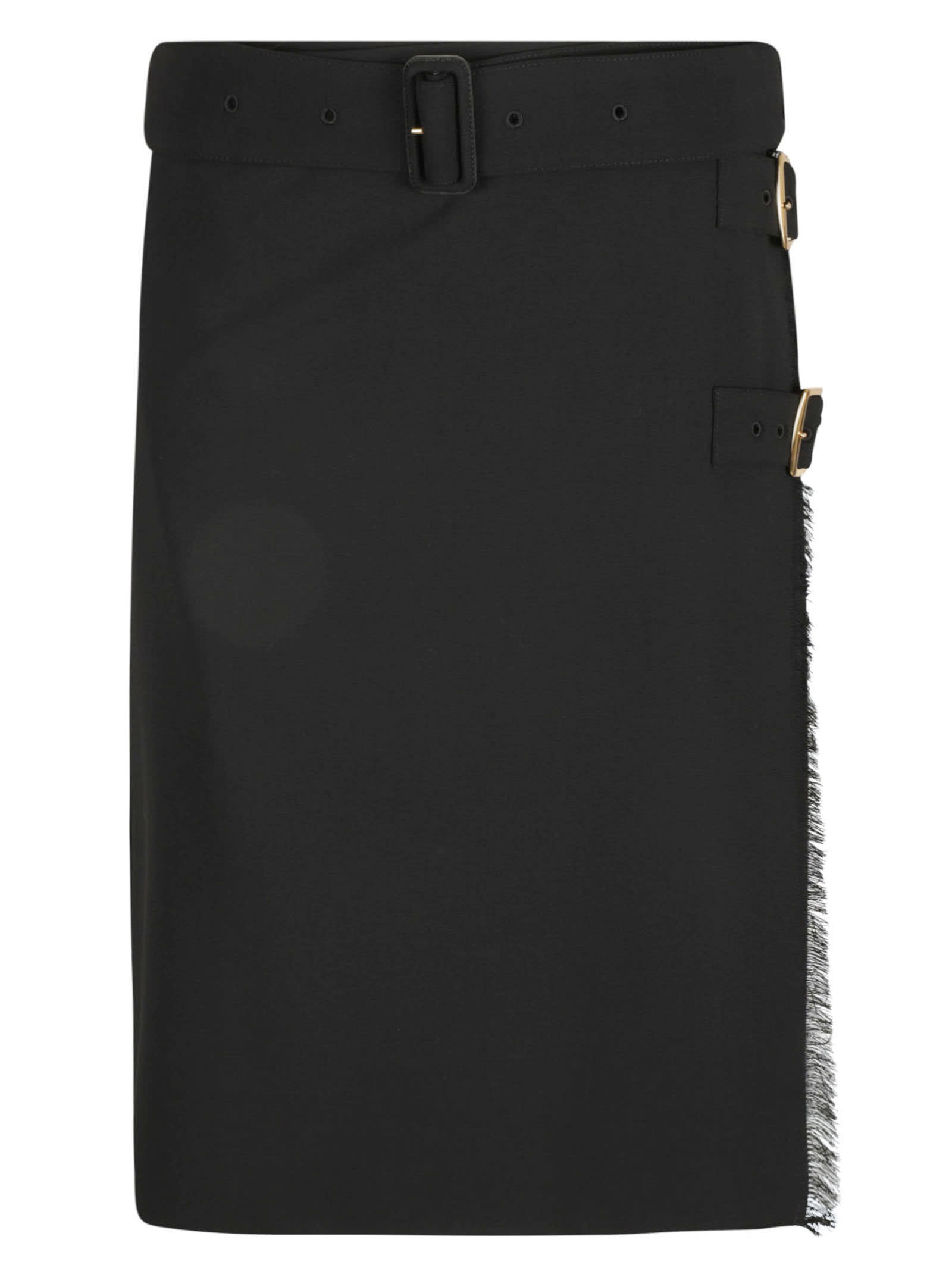 Burberry Belted Waist Pleated Rear Skirt