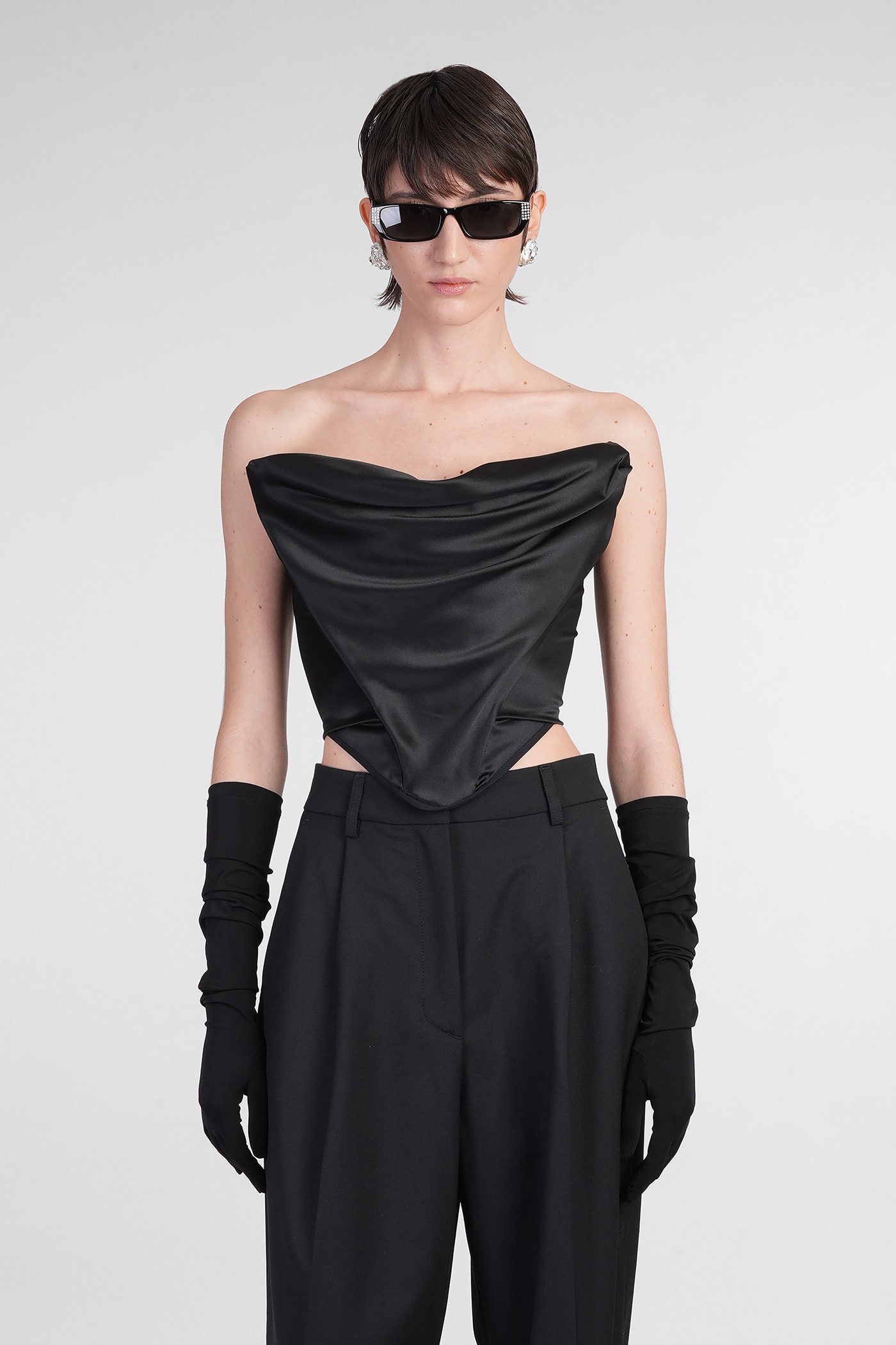 Magda Butrym Corset 01 Topwear In Black Silk