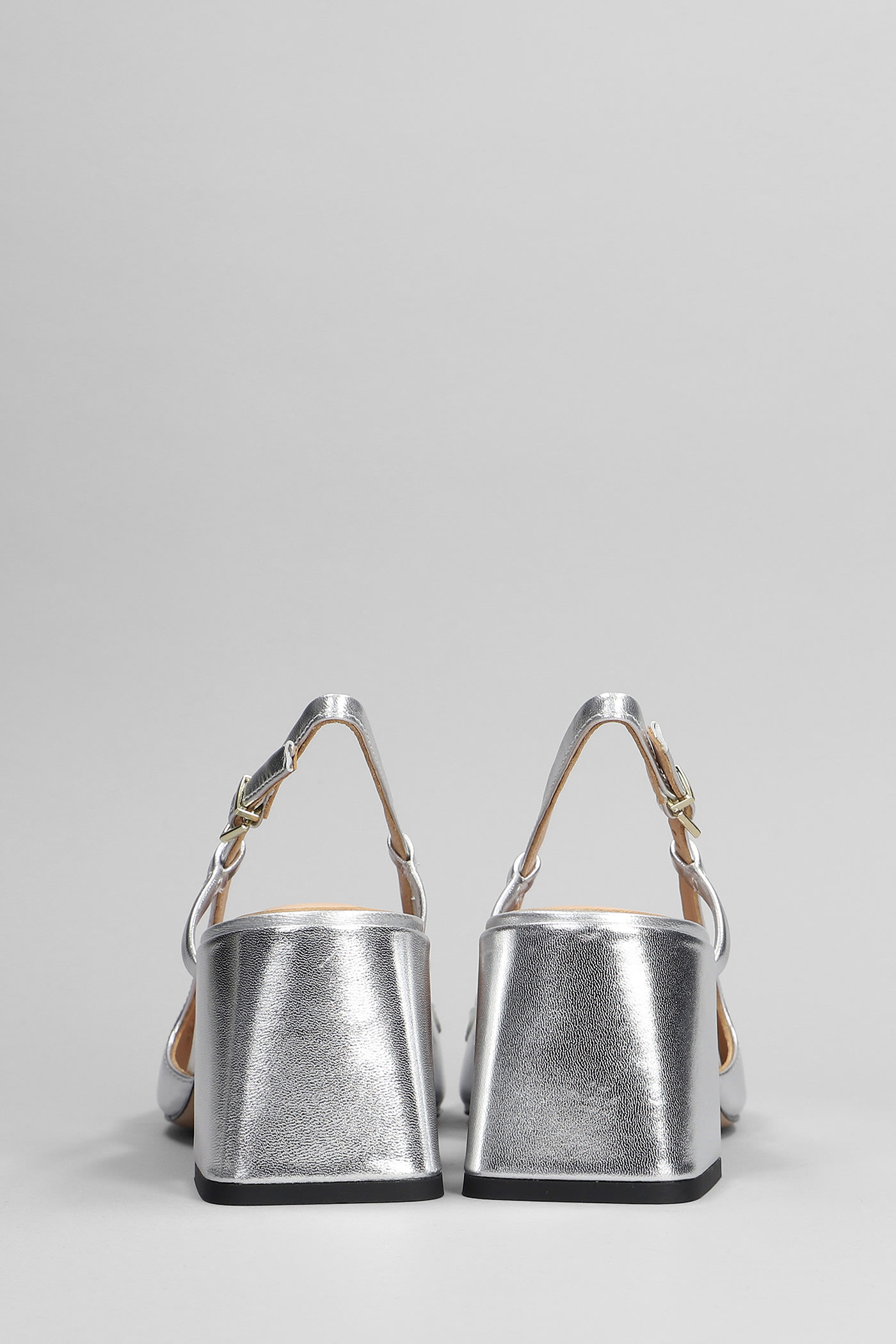 Shop Lola Cruz Clover 55 Pumps In Silver Leather