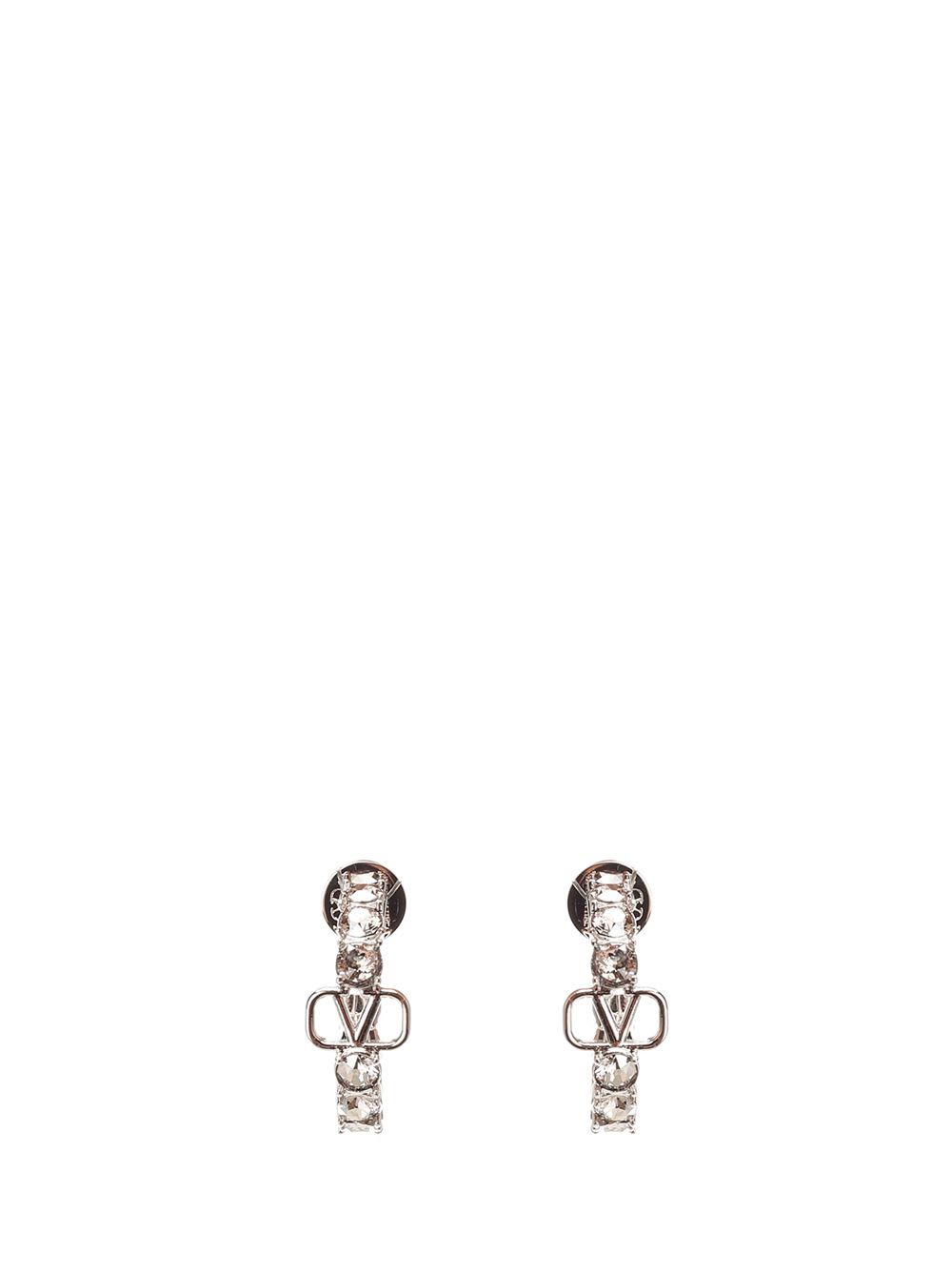 Shop Valentino Vlogo Signature Earrings In Silver