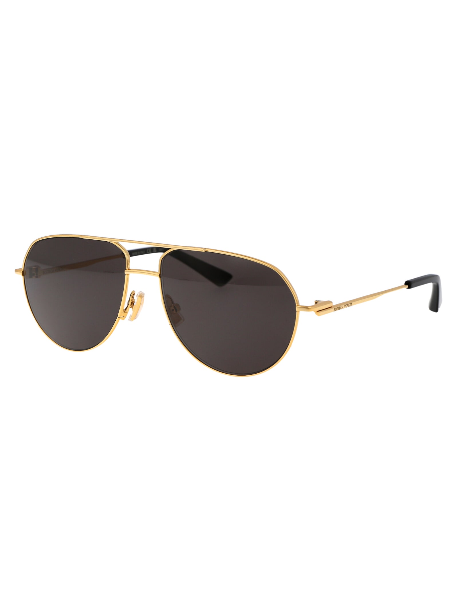 Shop Bottega Veneta Bv1302s Sunglasses In 001 Gold Gold Grey