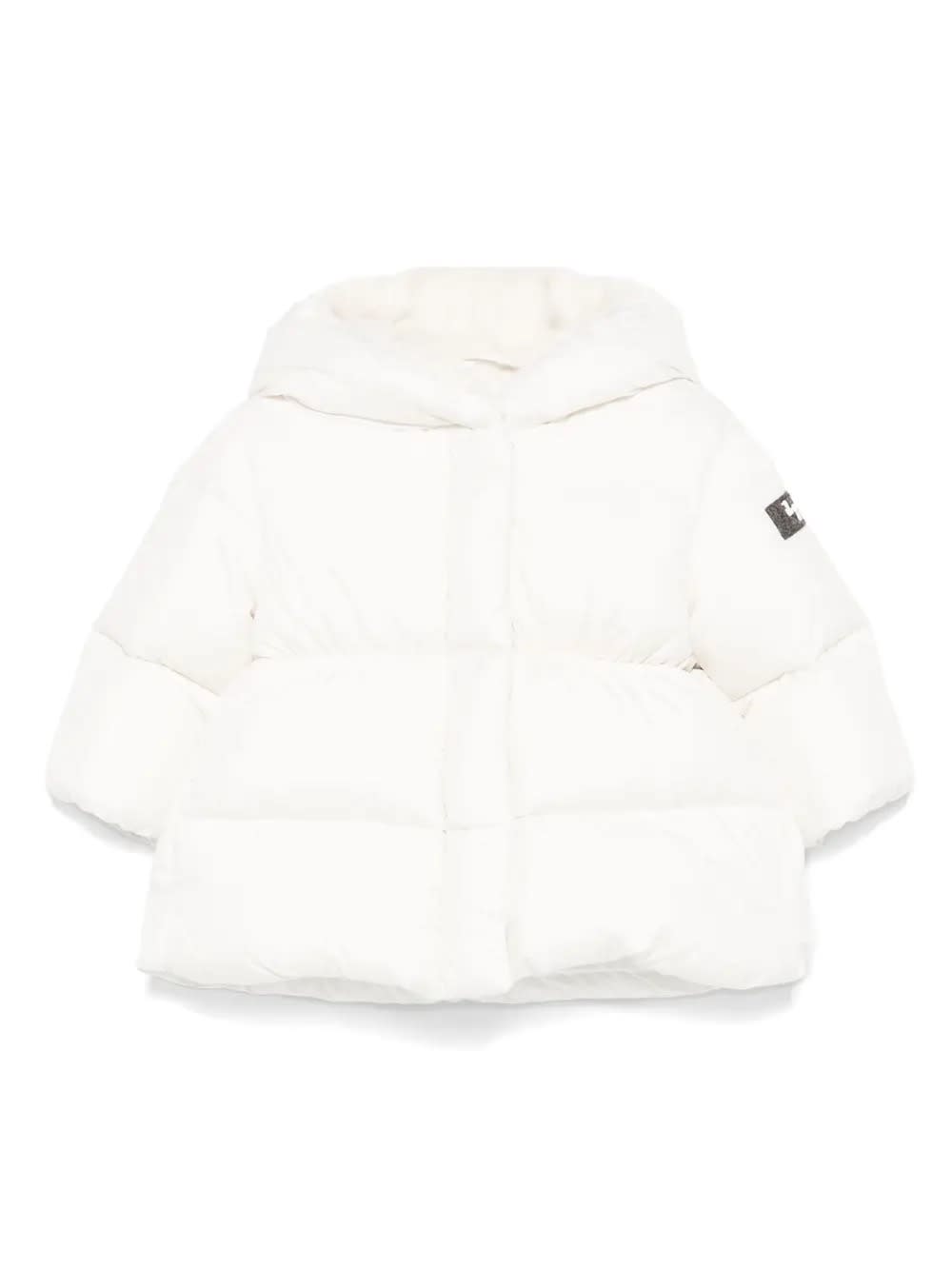 Il Gufo Babies' White Flared Down Jacket With Hood