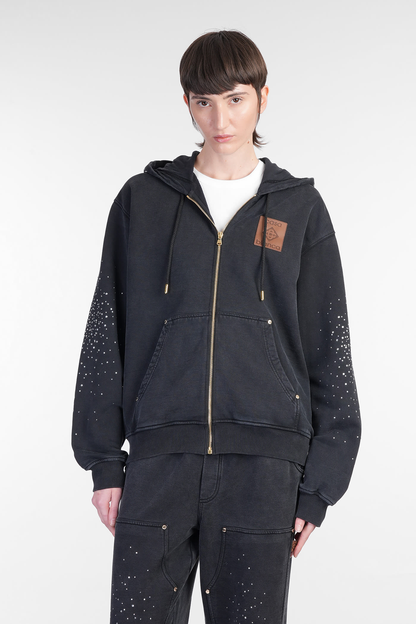 Sweatshirt In Black Cotton