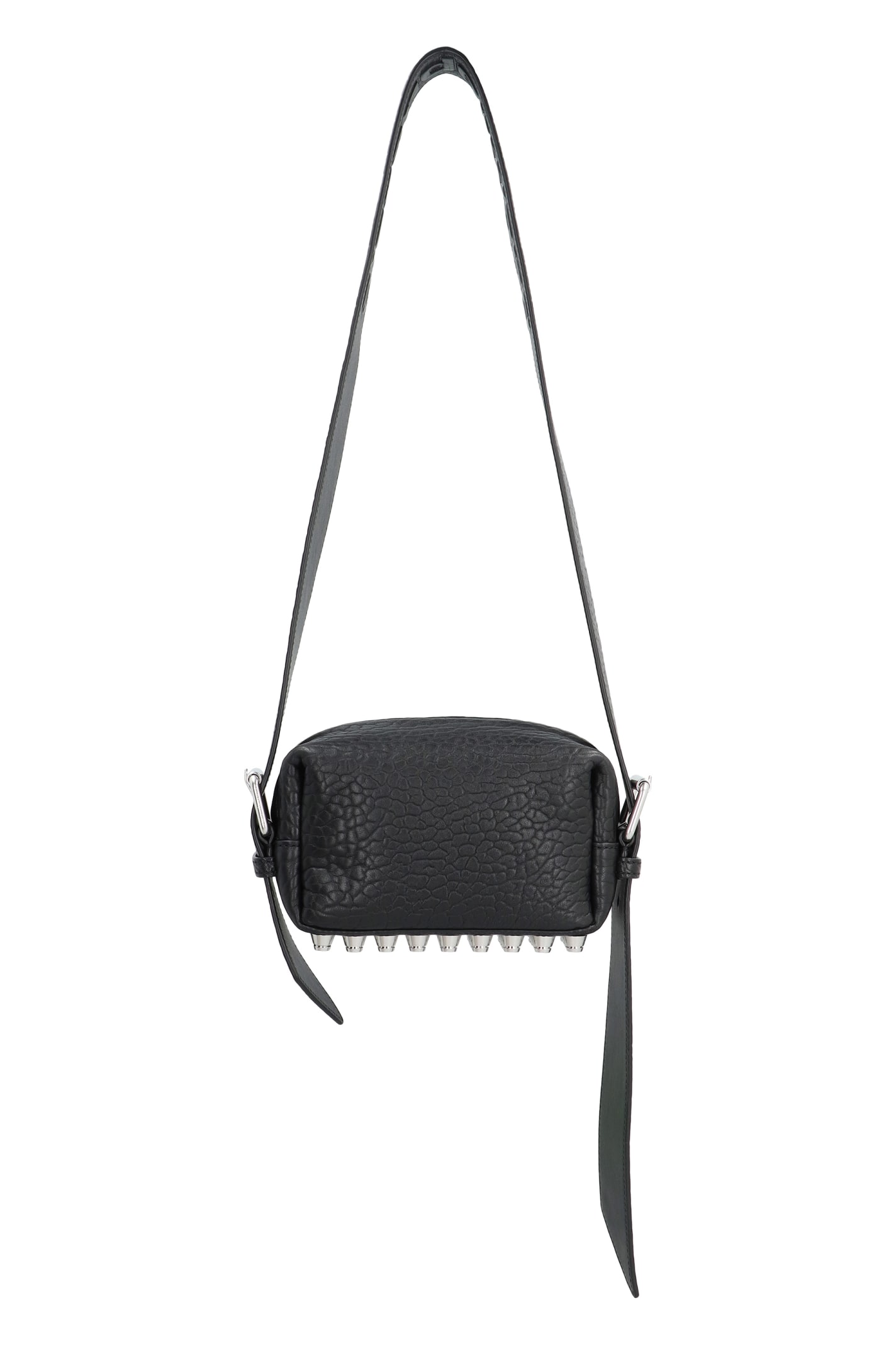 Shop Alexander Wang Ricco Leather Shoulder Bag In Black