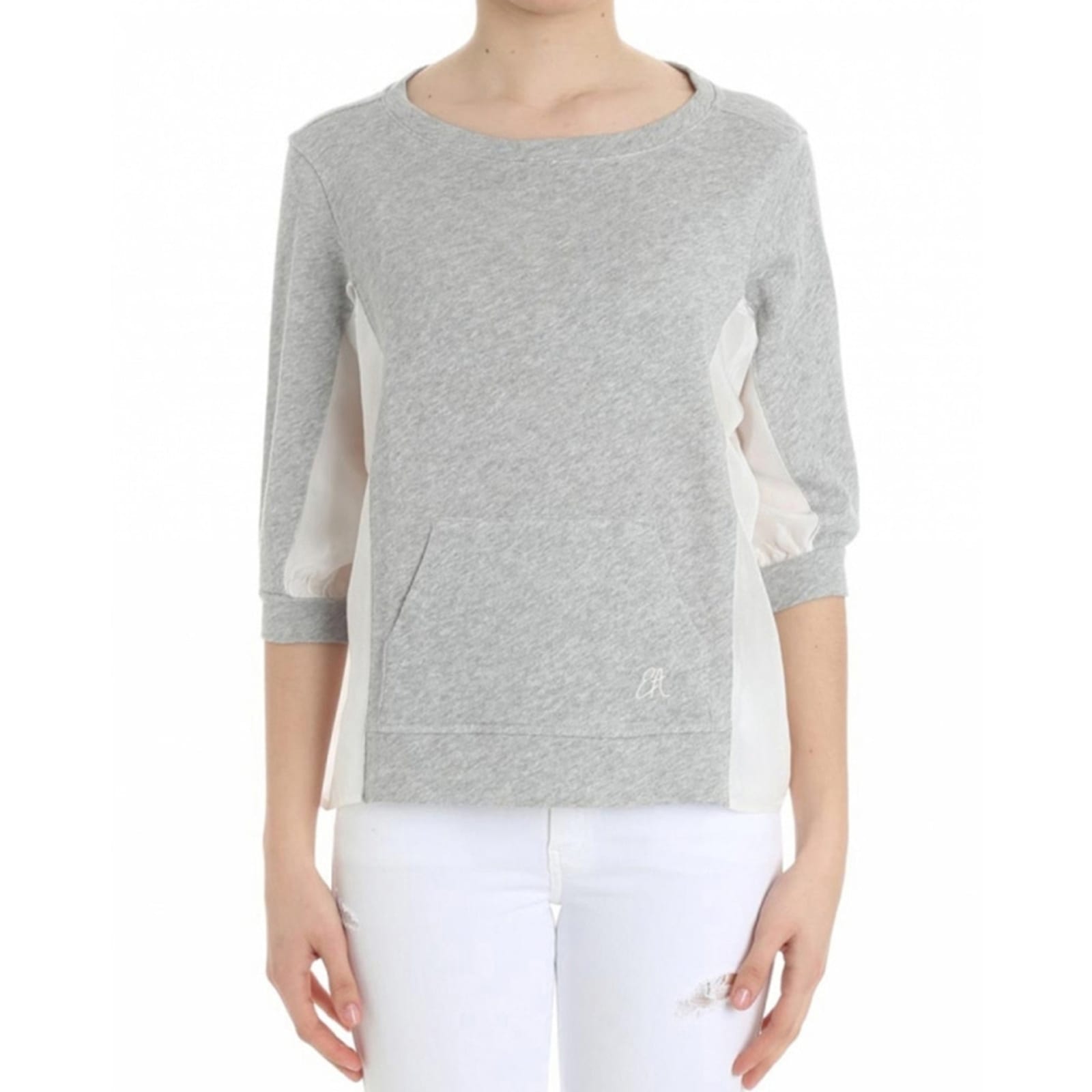 Shop Emporio Armani Cotton Sweatshirt In Gray