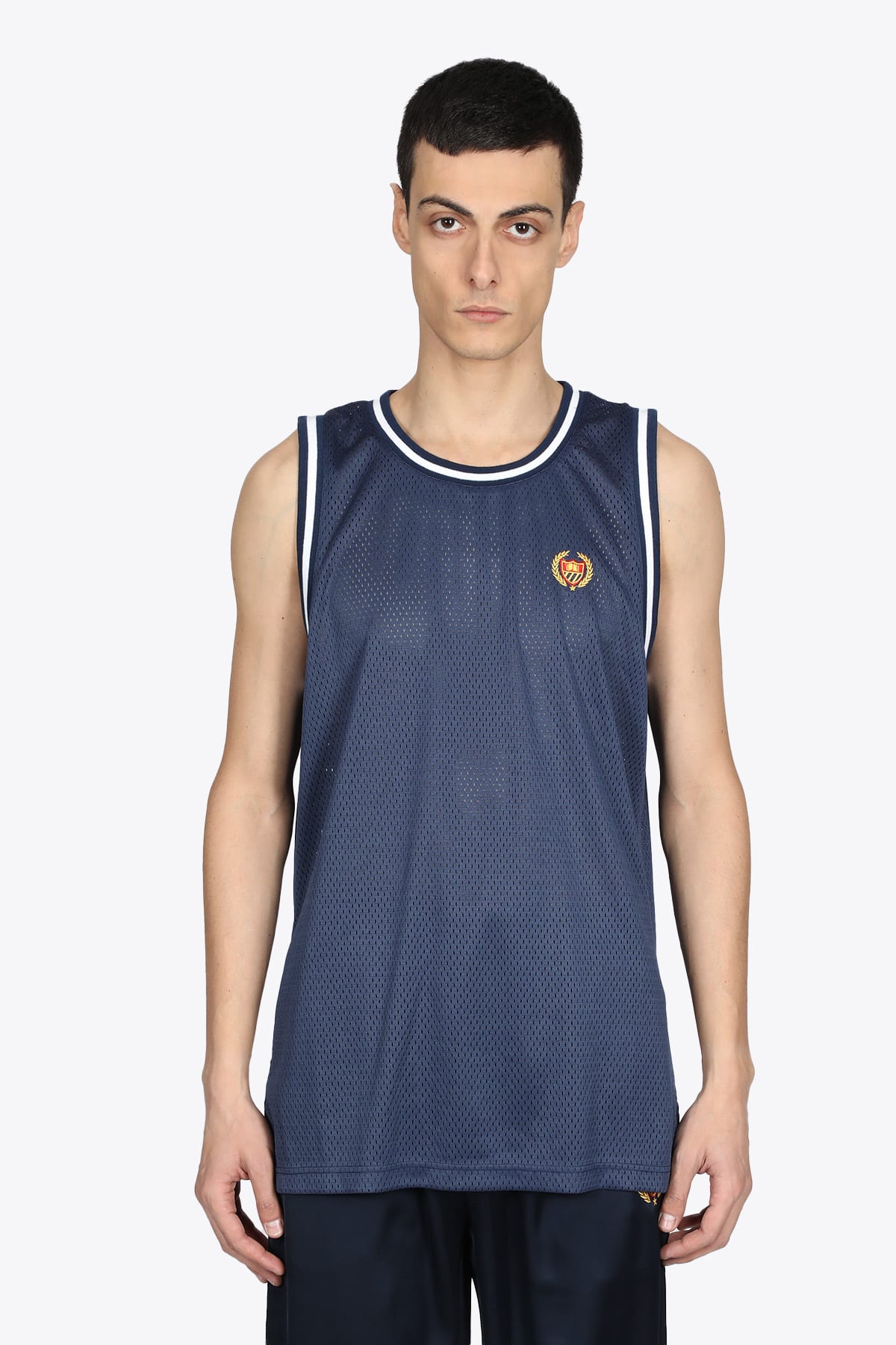 Bel Air Basketball Jersey Emb. crest Dark blue mesh vest - Basketball jersy emb. crest