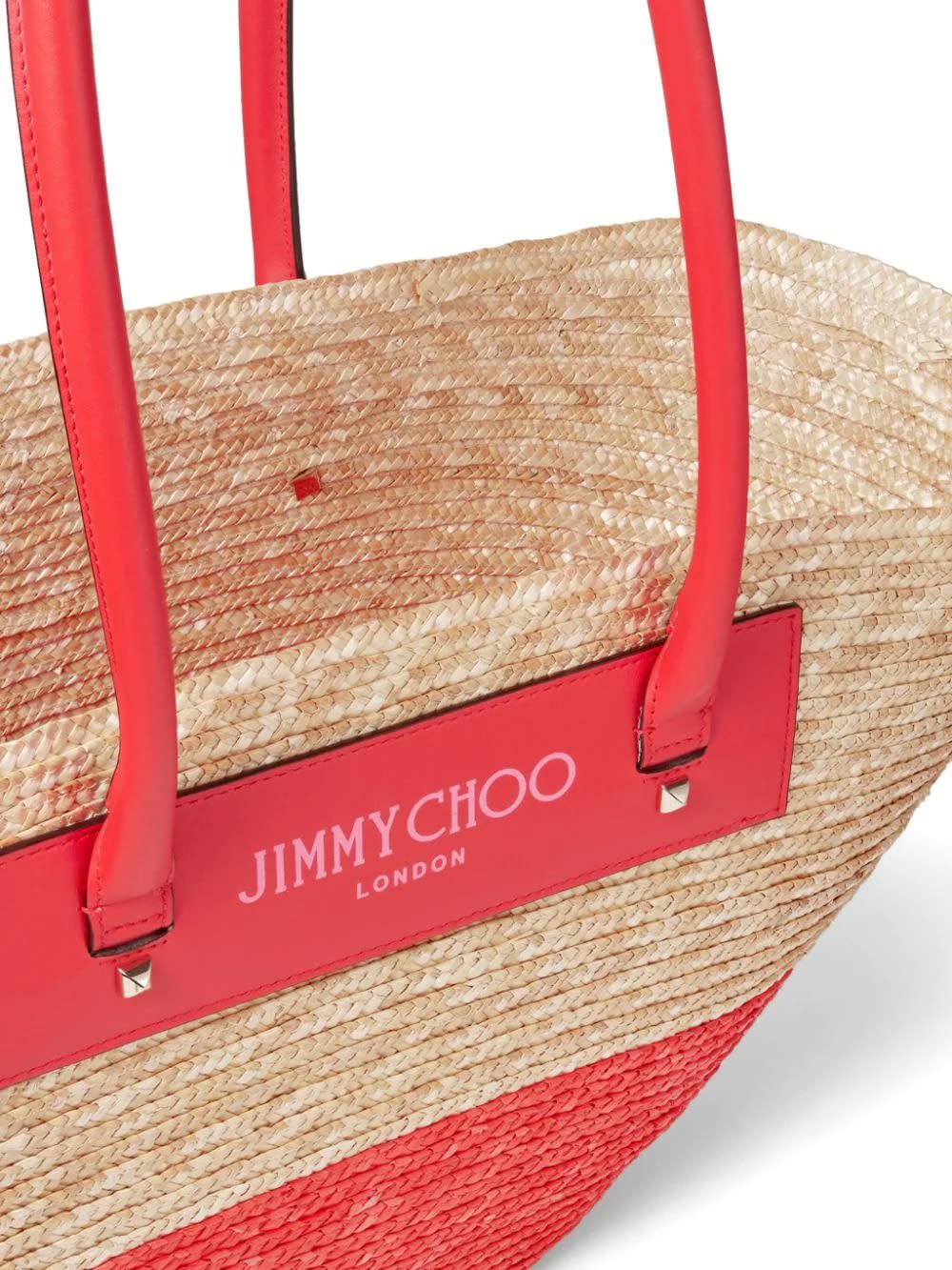 Shop Jimmy Choo Beach Basket Tote/m In Red