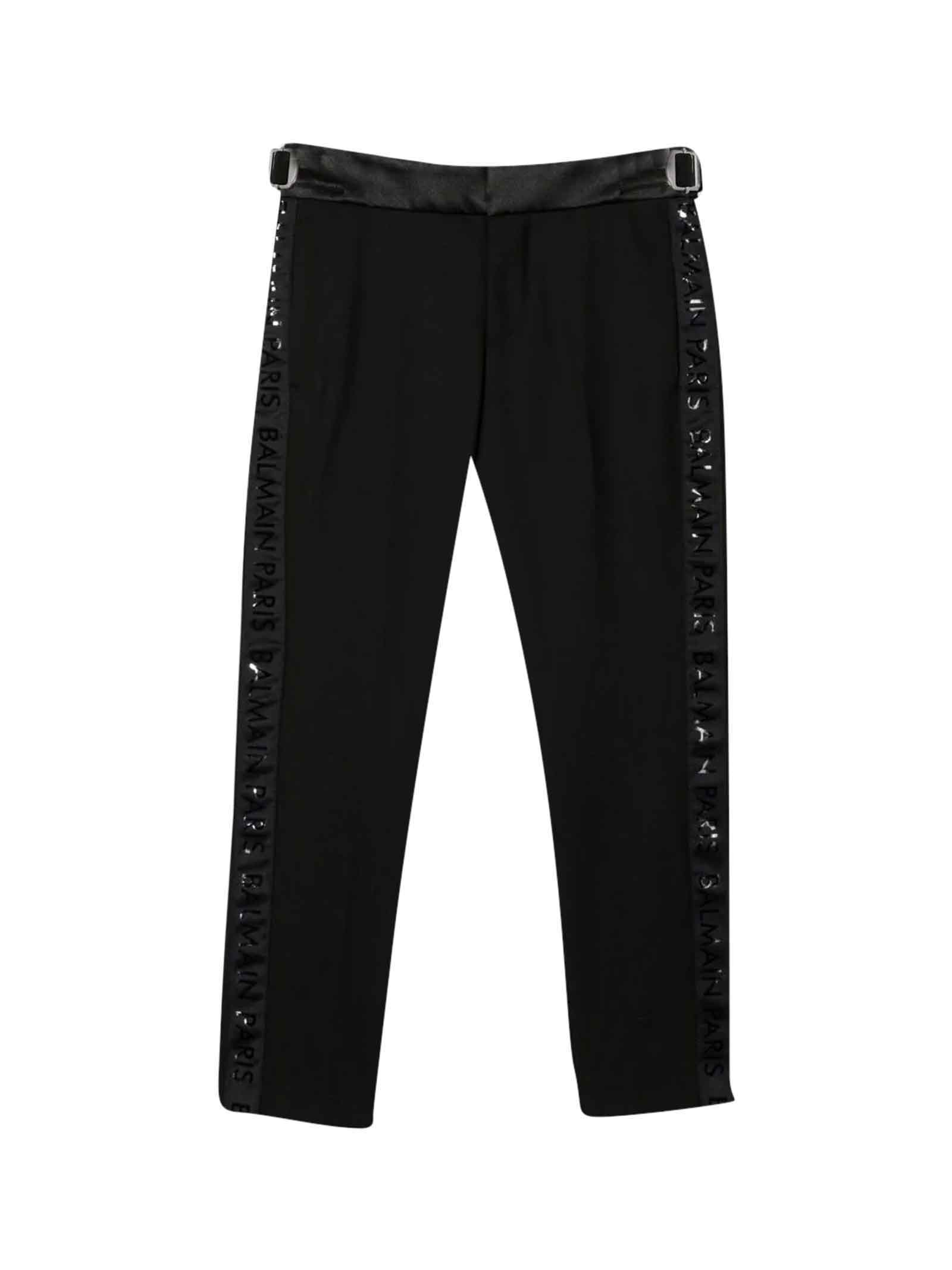 Balmain Black Trousers With Side Bands