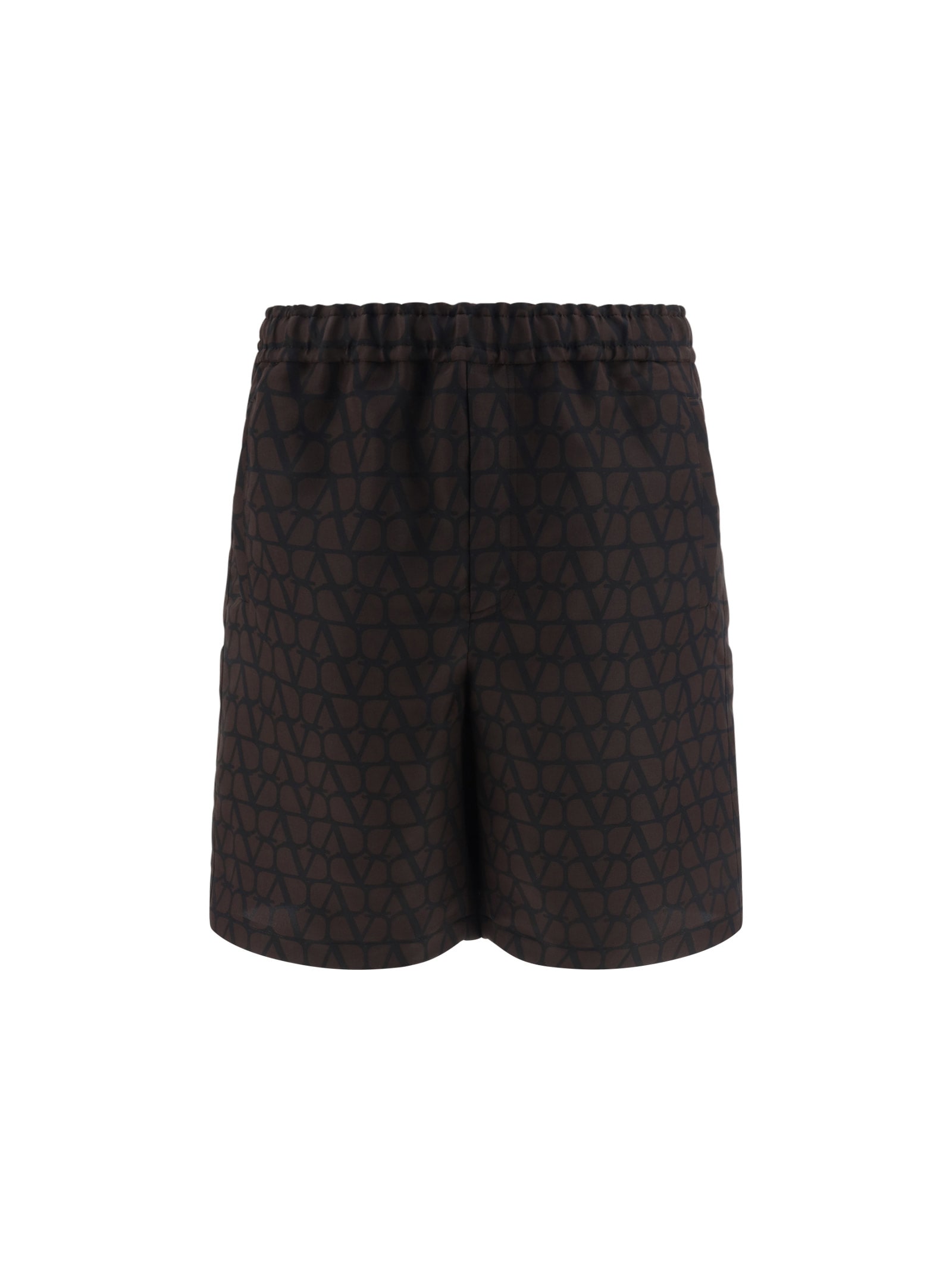 Shop Valentino Shorts In St. Toile Iconograph Ebano/ner