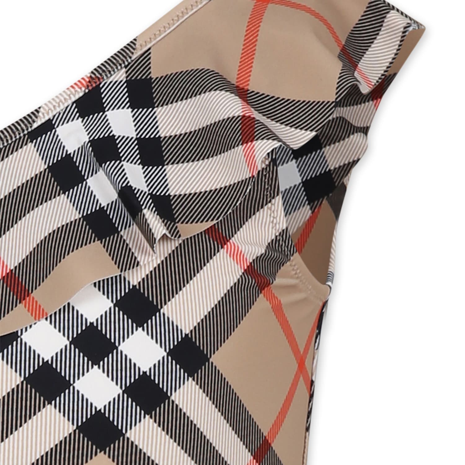 Burberry Beige Bikini For Girl With All-over Vintage Check In Beige
