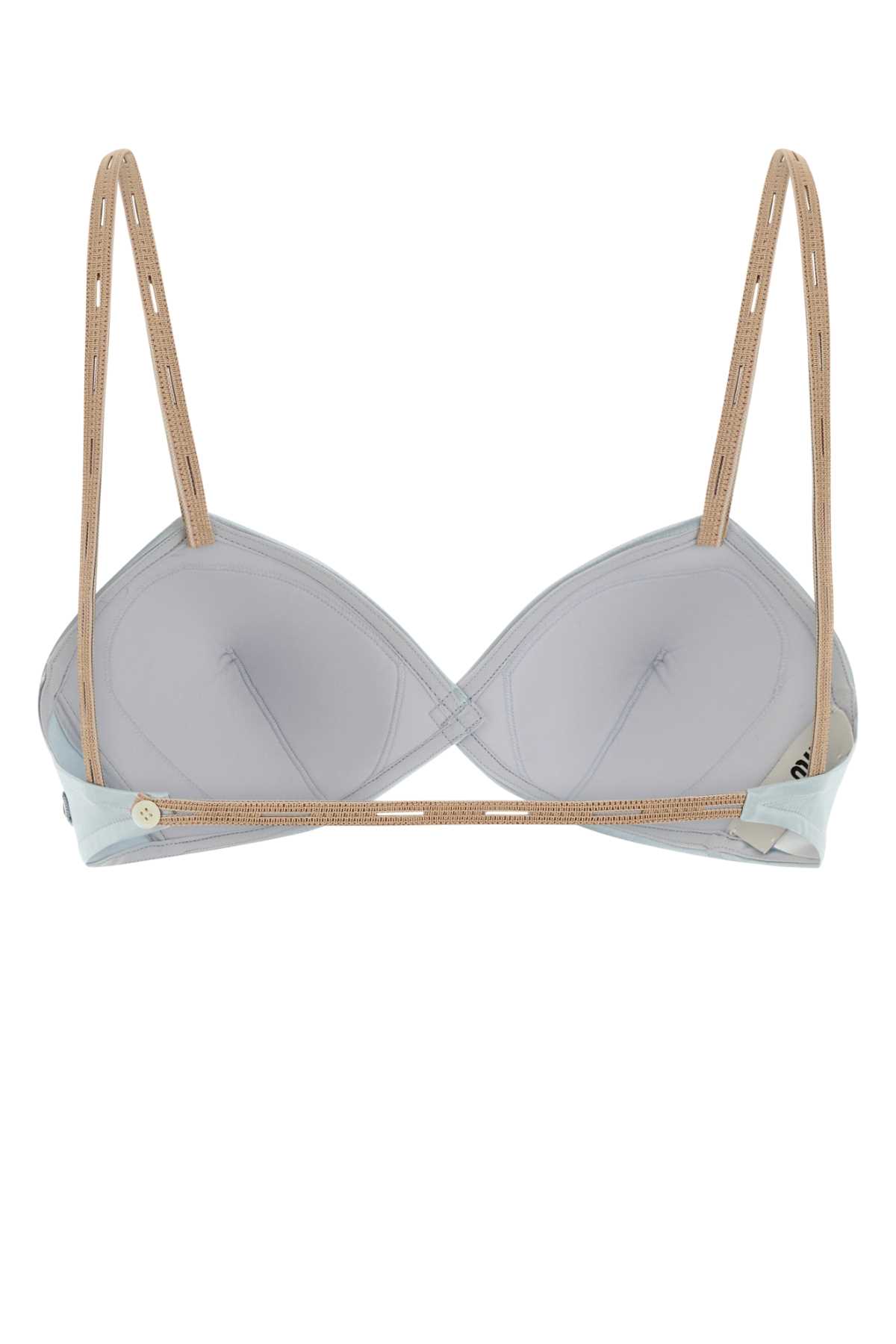 Miu Miu Soft Satin Bra Adjustable Straps In Blue