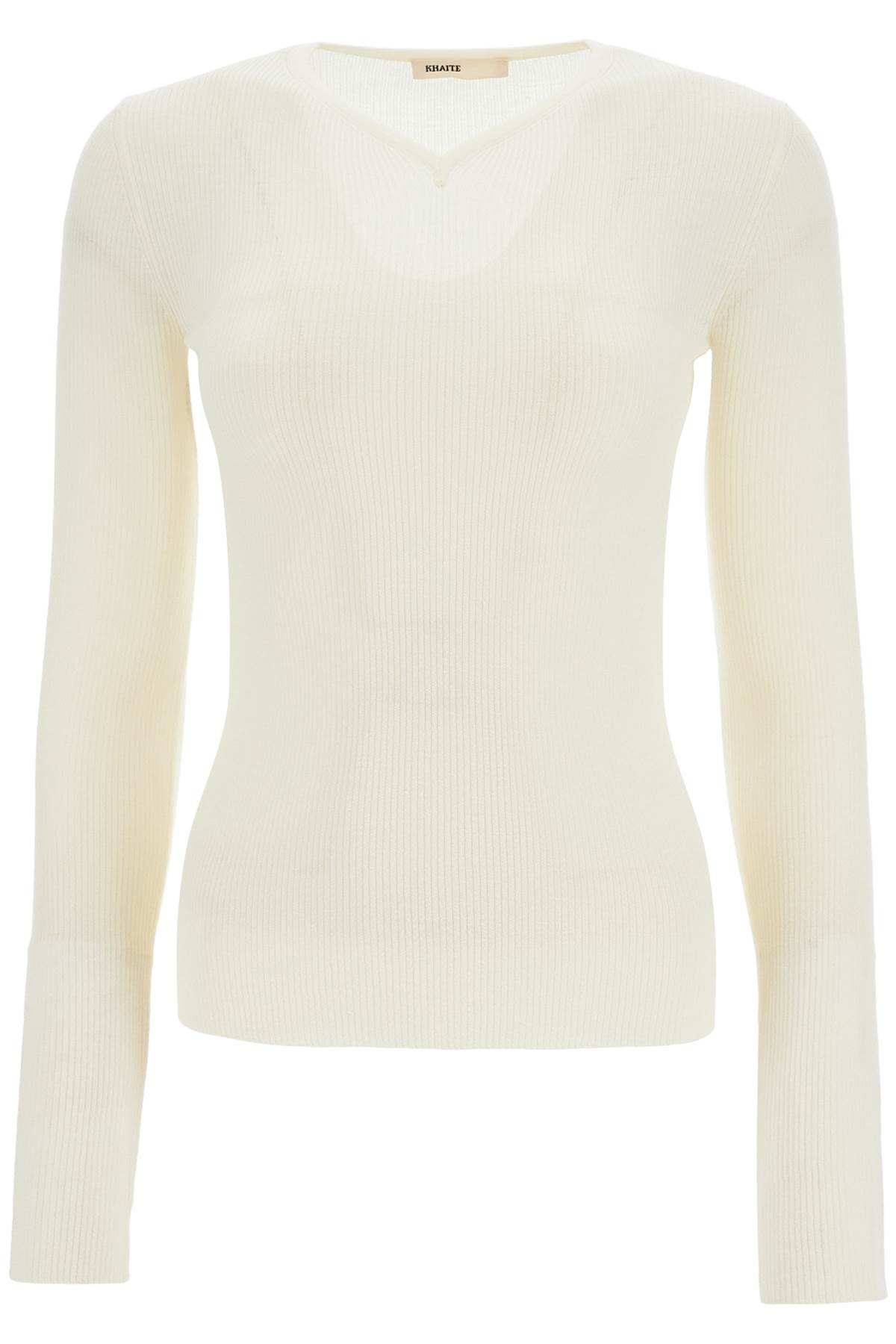 Shop Khaite Glaze Color Wool Top With V-neck