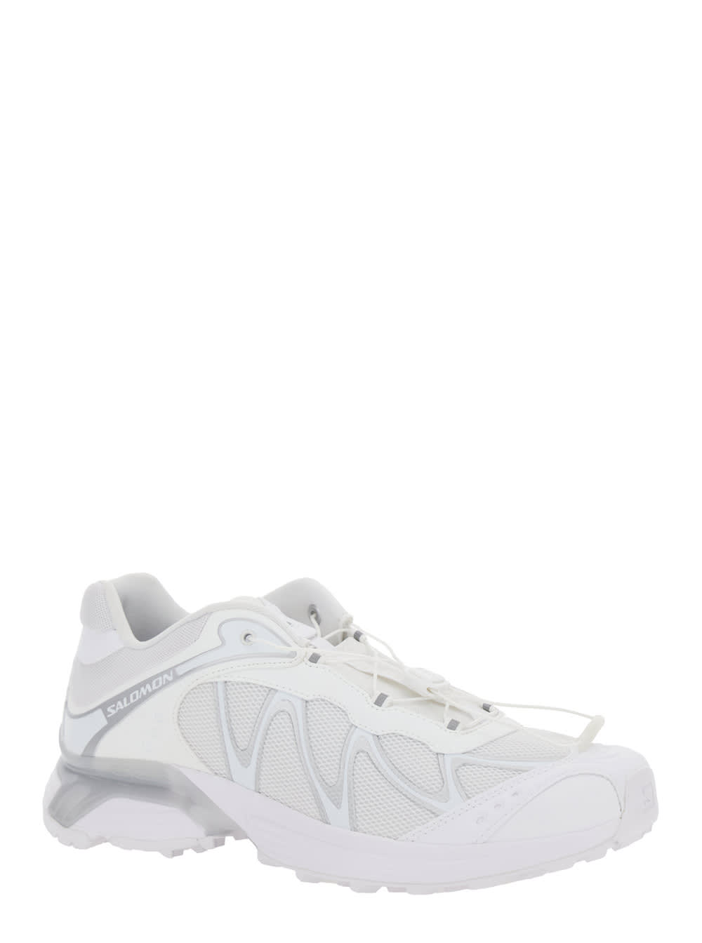 Shop Salomon Xt-whisper White Sneakers With Printed Logo On The Side And Drawstring Closure In Fabric Unisex