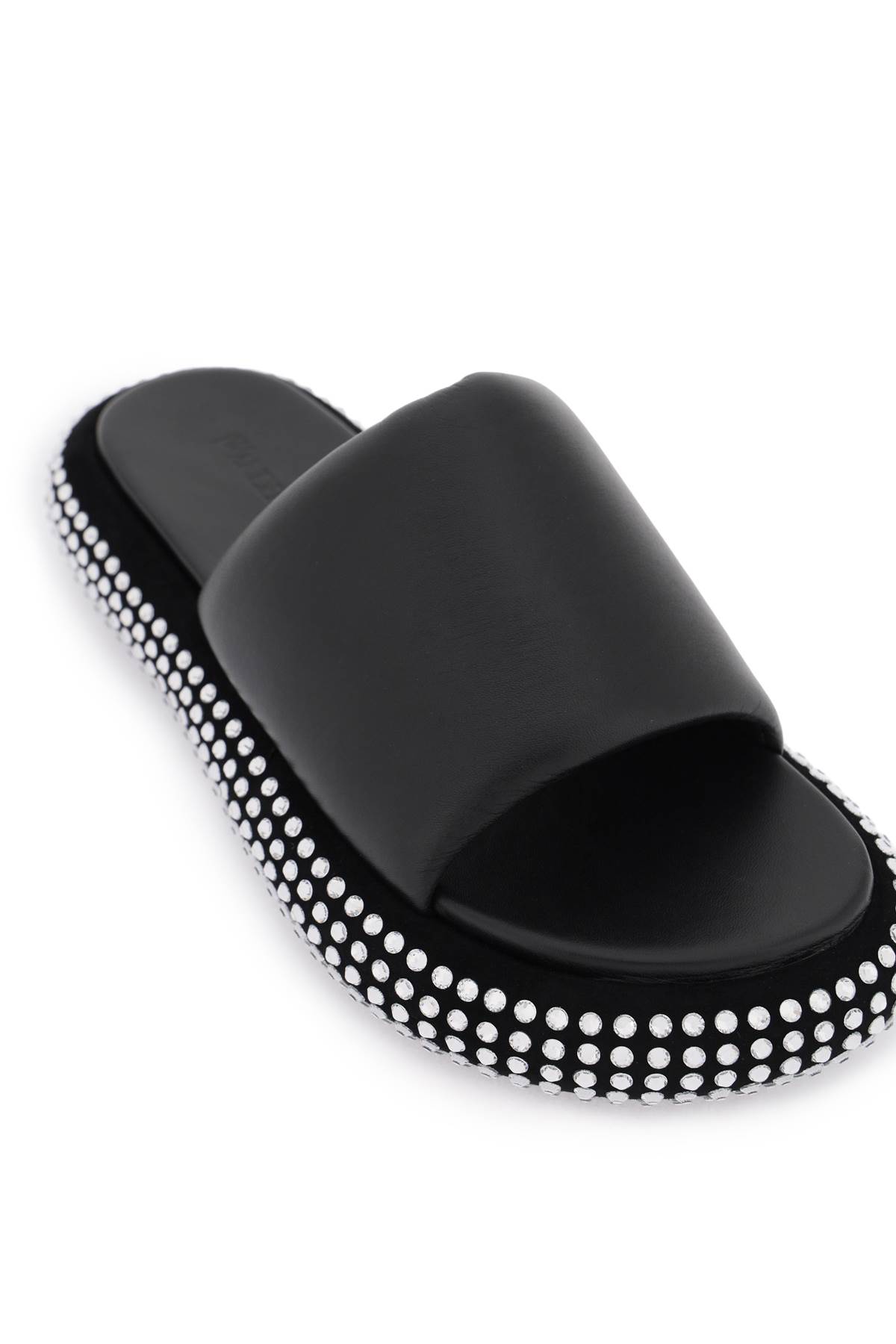 Shop Jw Anderson Crystal Bumper Slides In Black (black)