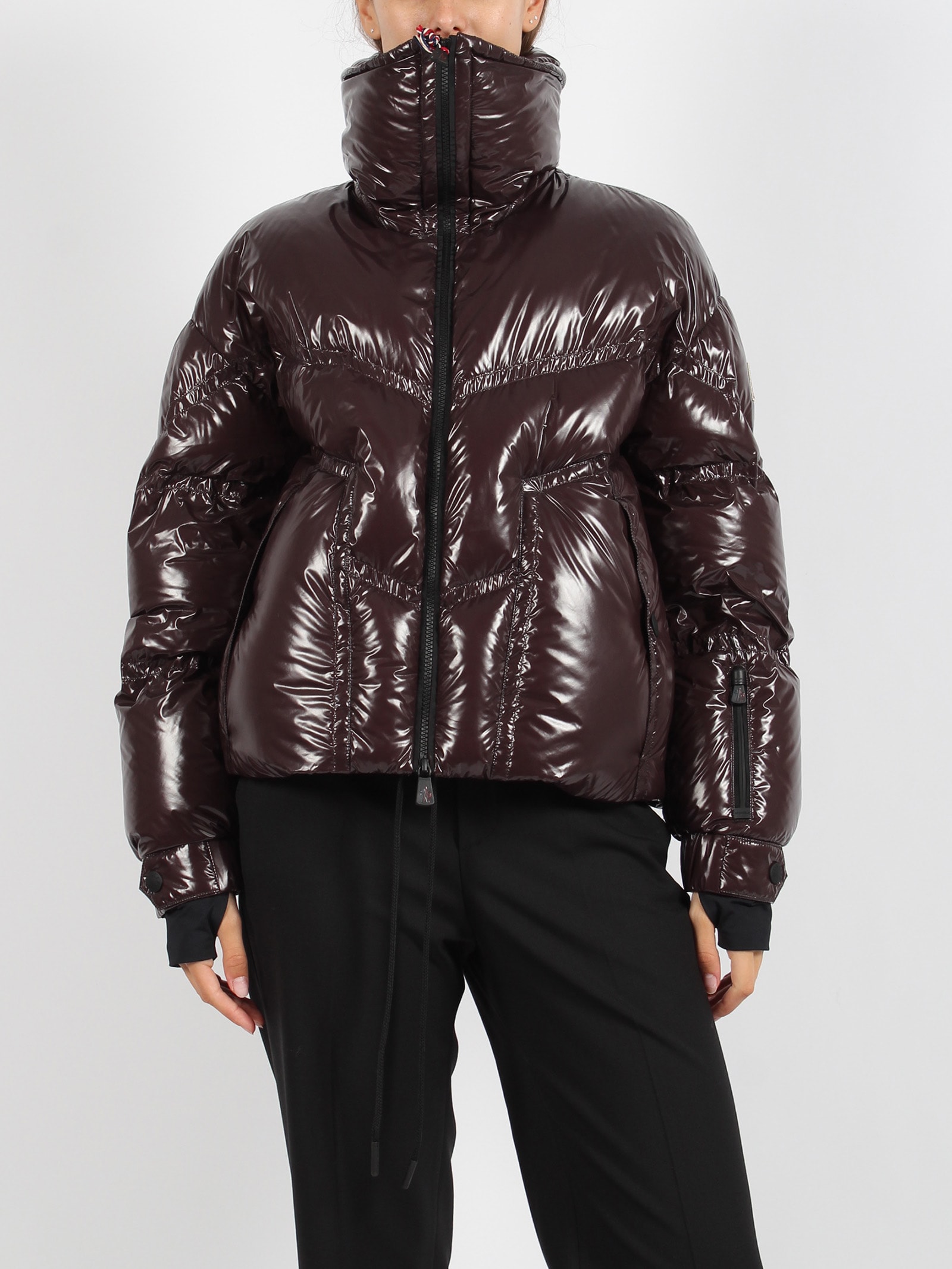 Shop Moncler Cluses Short Down Jacket In Brown