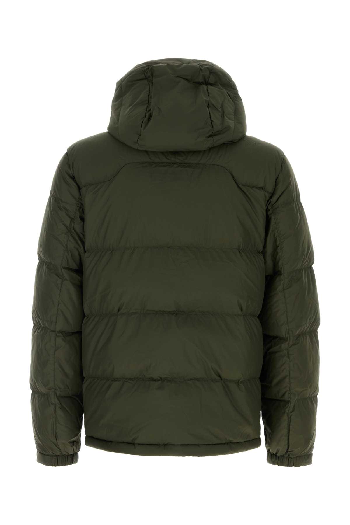 Polo Ralph Lauren Green Down Jacket With Fixed Hood And Embroidered Pony Logo On Chest In Tech Fabric Man In Green