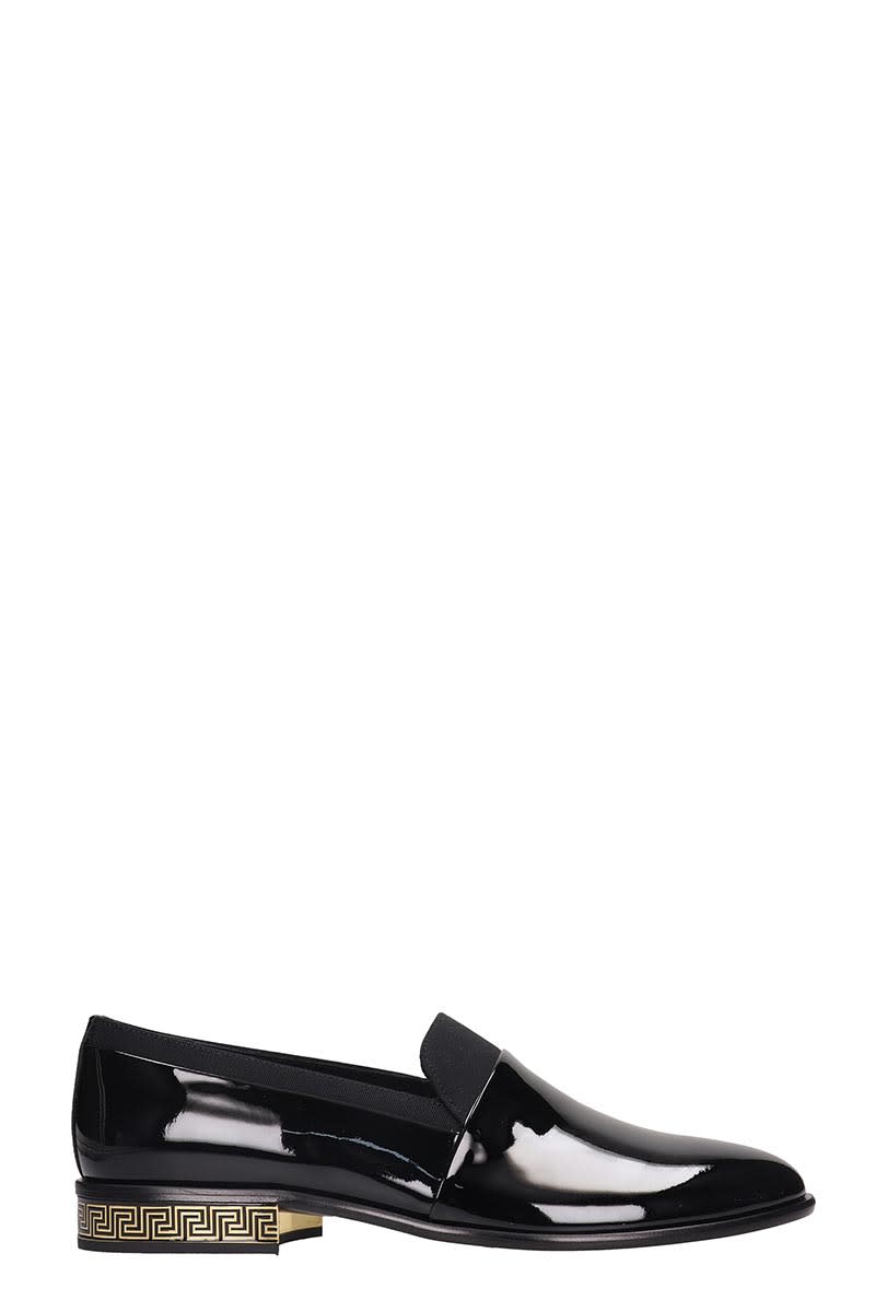 VERSACE LOAFERS IN BLACK PATENT LEATHER,11261277