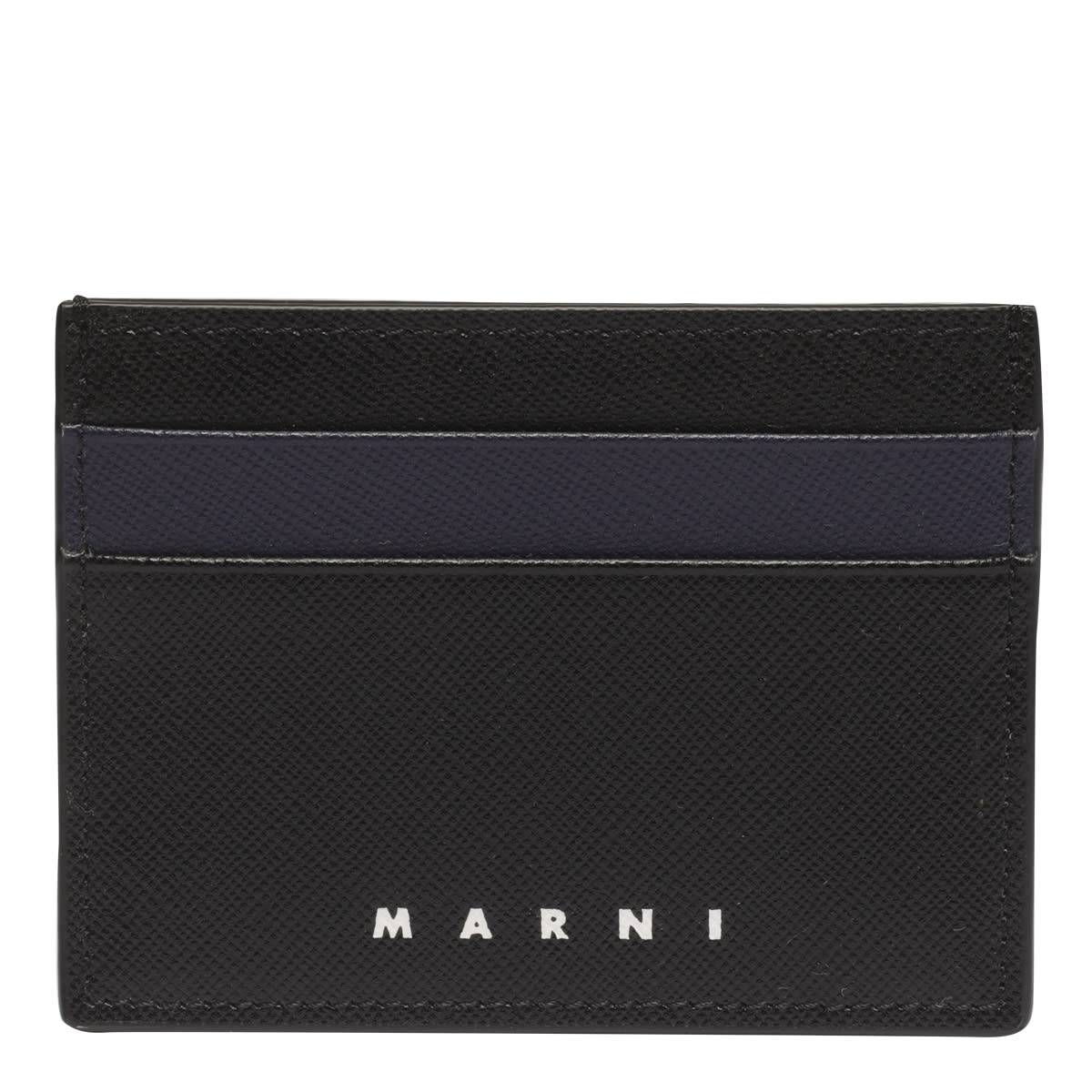 Shop Marni Logo Cardholder In Nero