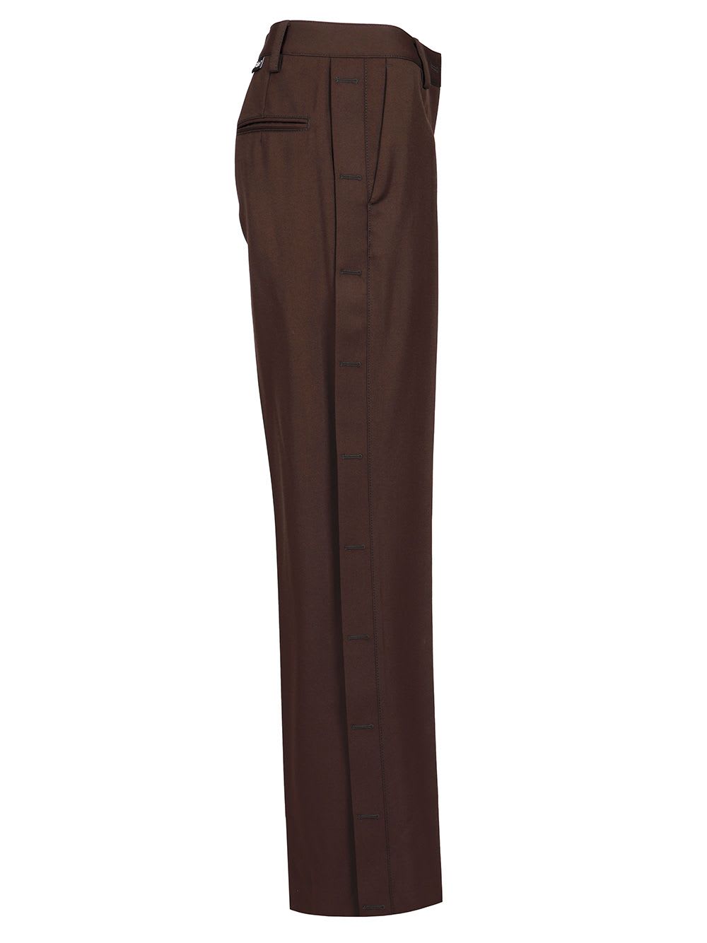 Off-white Virgin-wool Wide-leg Trousers In Brown