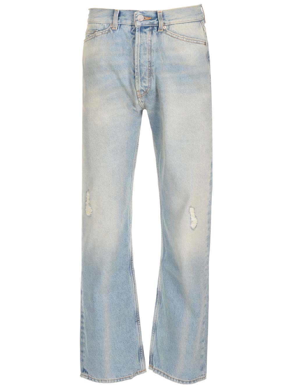 Shop Palm Angels Loose Fit Jeans In Light Blue