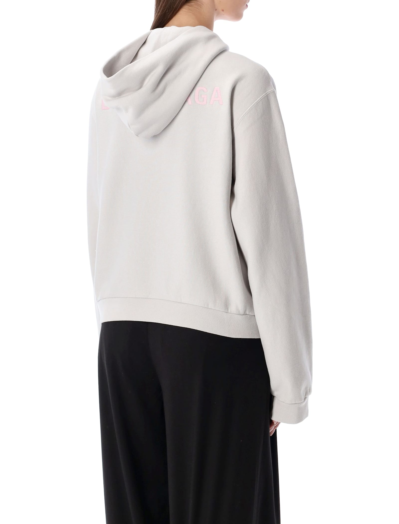 Balenciaga Cotton Zip-up Hoodie In White
