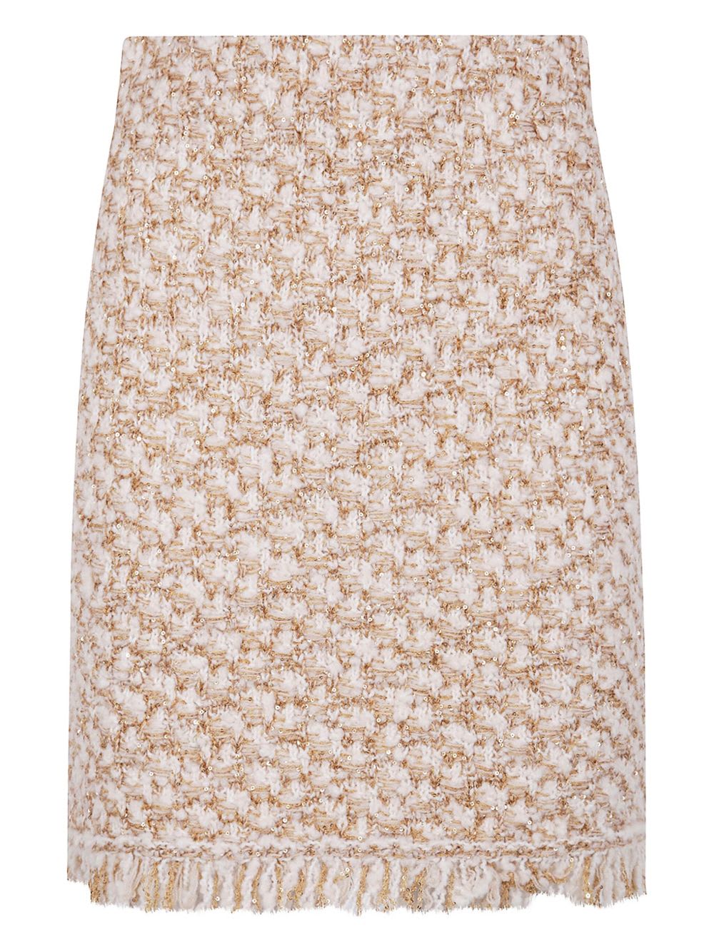 Fabiana Filippi Textured Midi Skirt With Fringe And Sequins In Animal Print