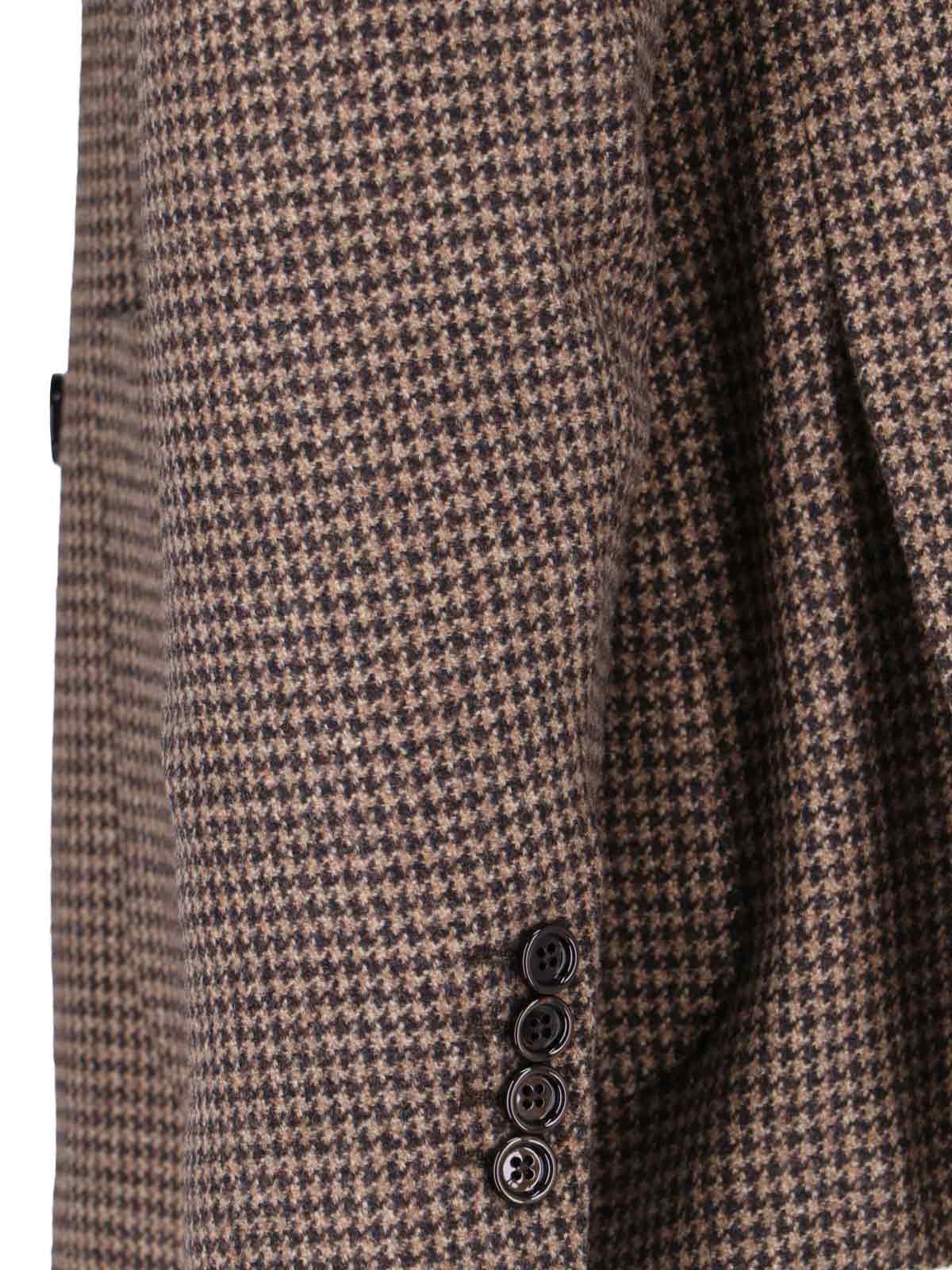 Shop Lardini Double-breasted Blazer In Brown