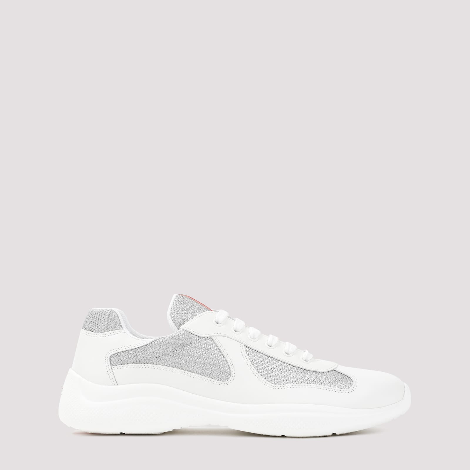 Prada Two-tone Leather And Fabric America S Cup Sneakers