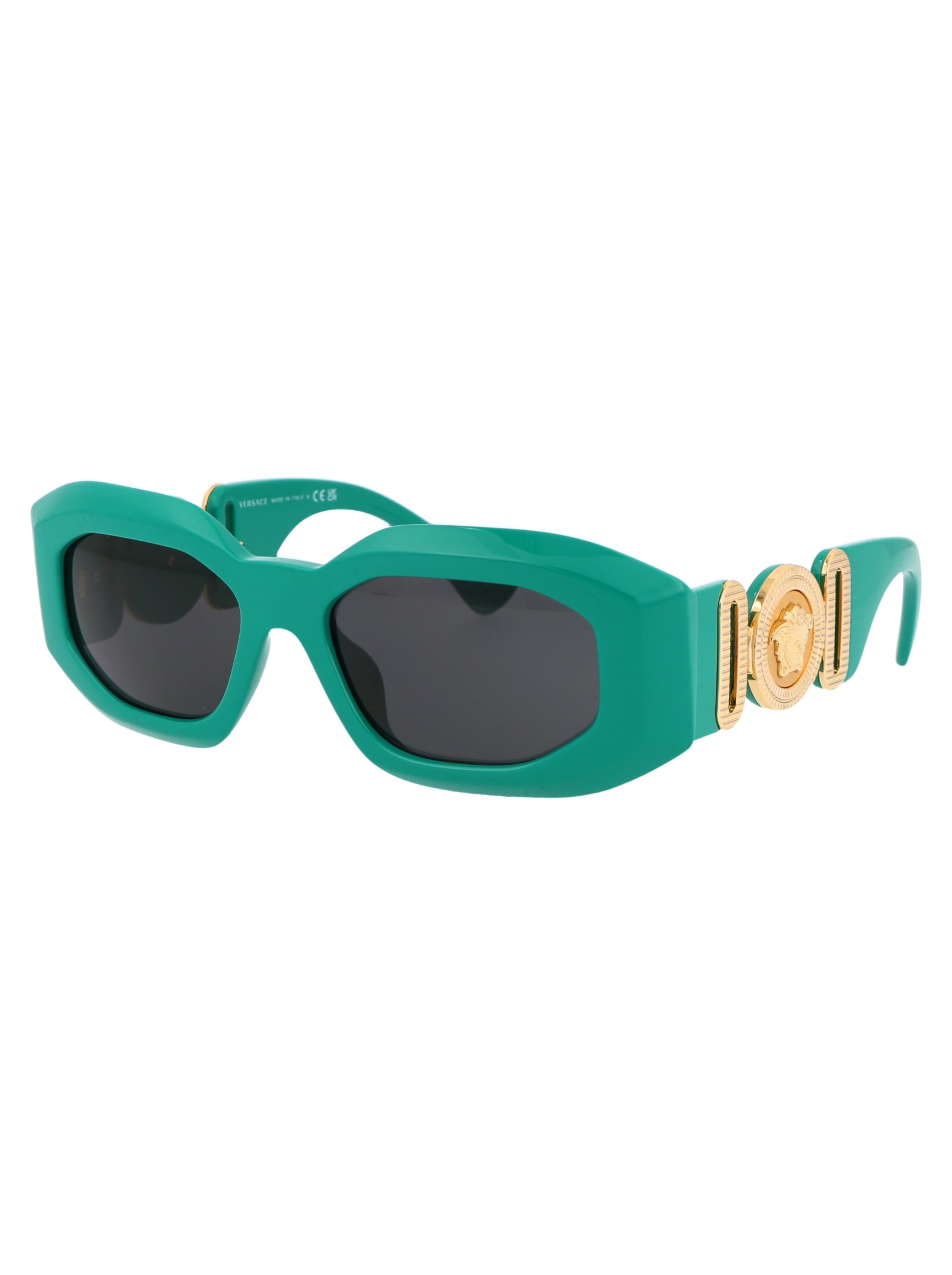 Shop Versace 0ve4425u Sunglasses In 536487 Green