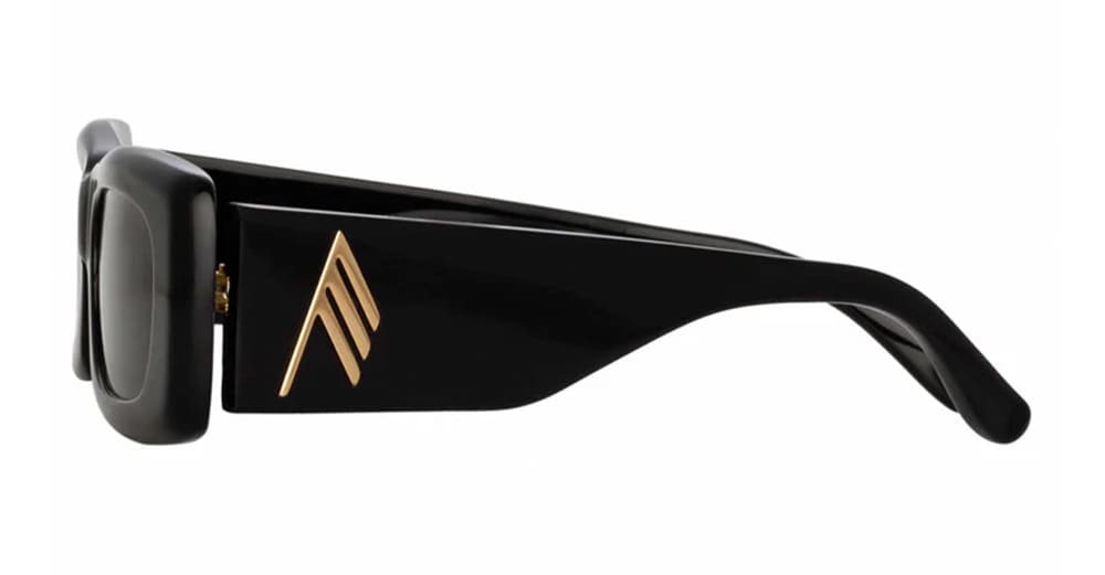 Shop Attico Mini Marfa - Black / Yellow Gold Sunglasses